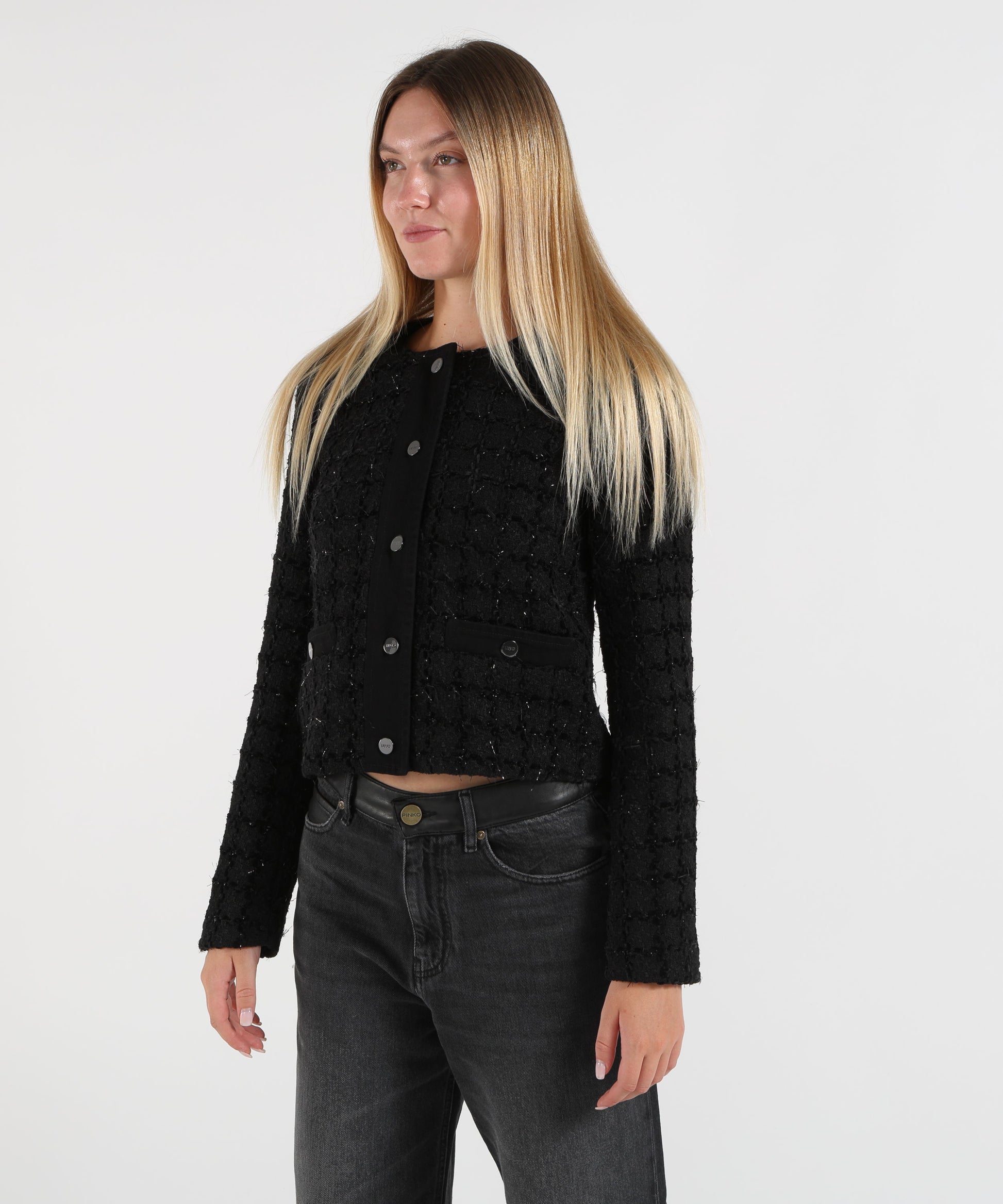 Camicie LIUJO denim Giacca in bouclé Nero | LIUJO denim