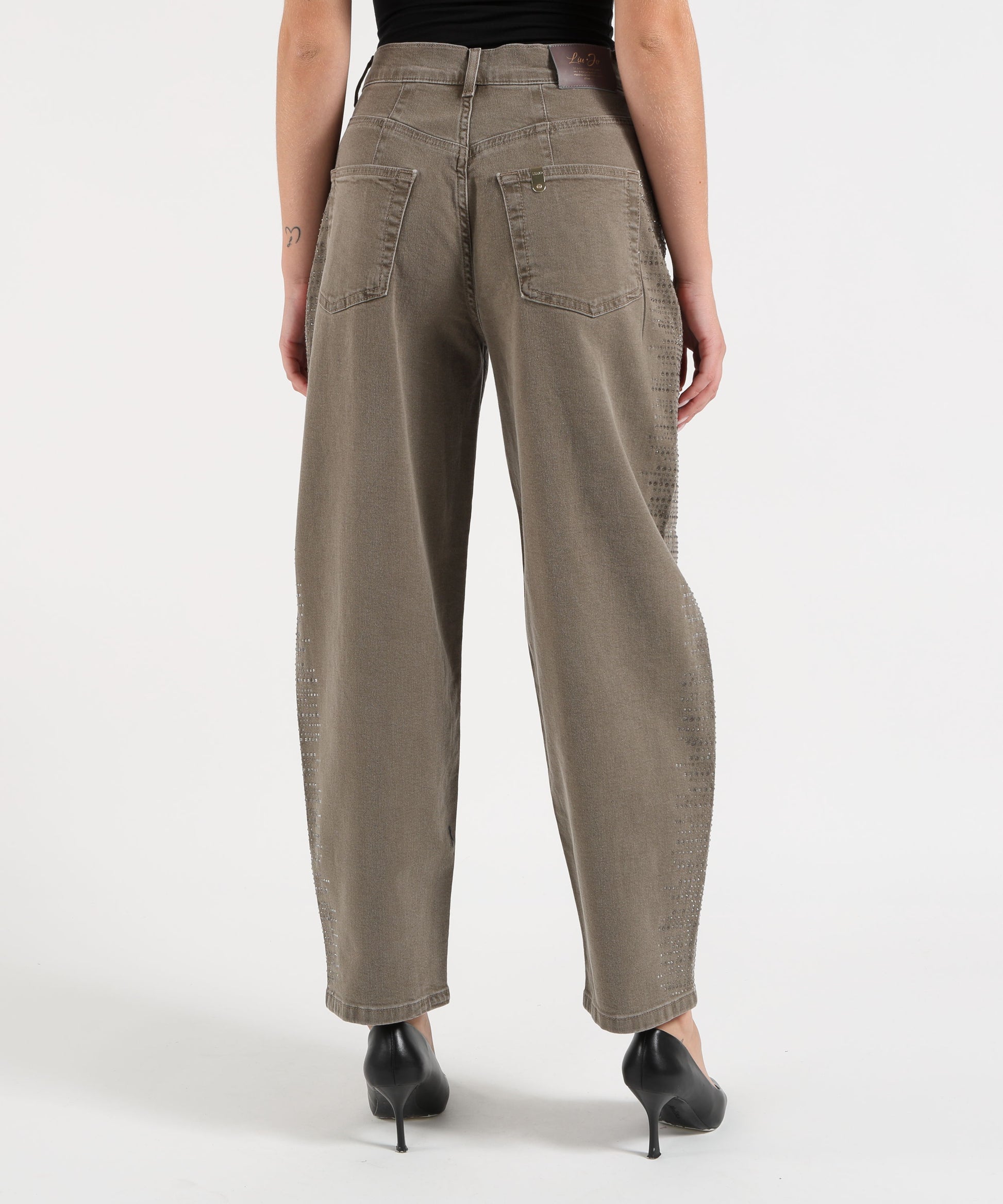 Jeans LIUJO denim Pantaloni balloon con micro-strass Zenzero | LIUJO denim