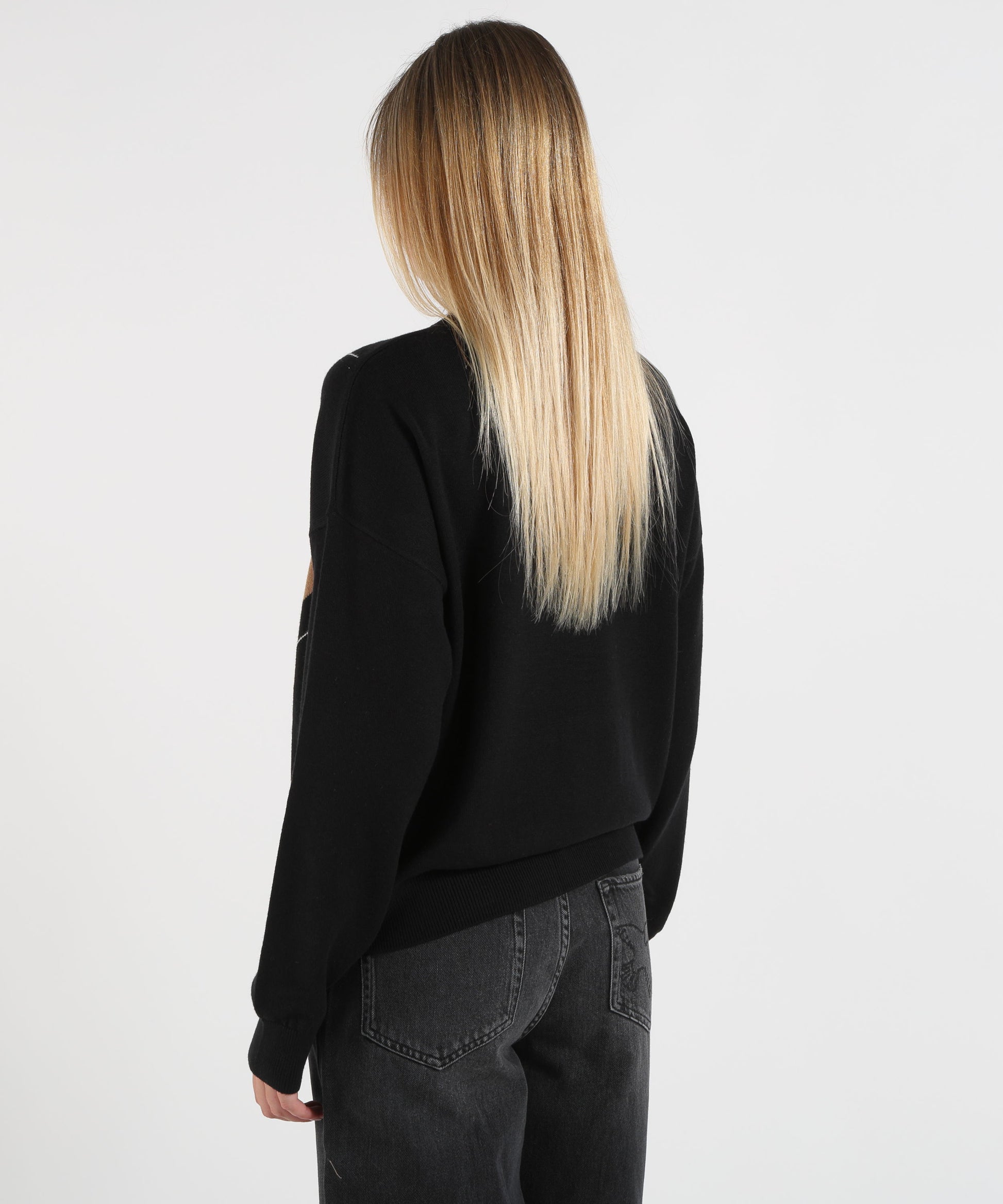 Maglie LIUJO WHITE Maglia con intarsio geometrico Nero | LIUJO WHITE