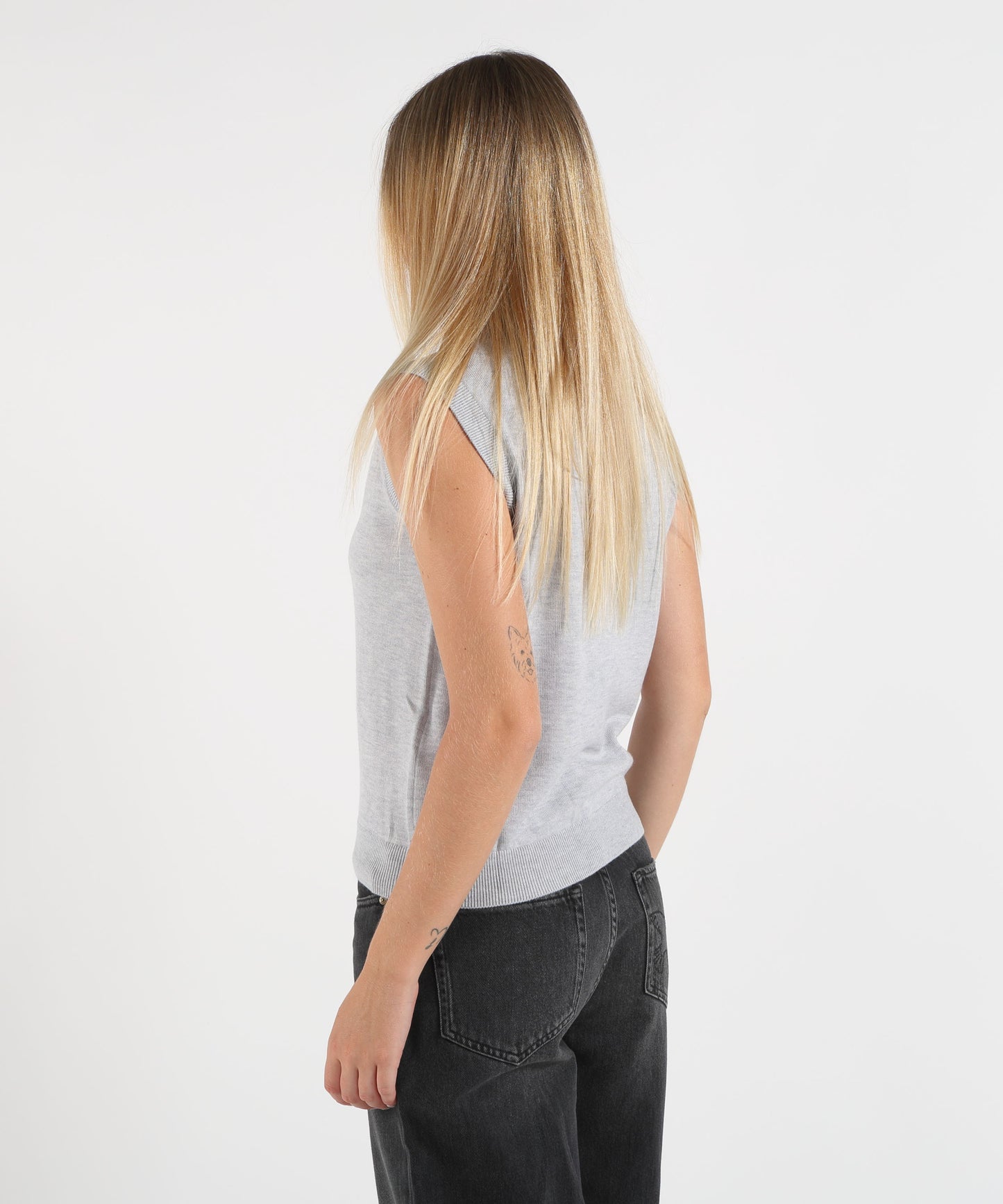 LIUJO WHITE Gilet in lana con Argyle