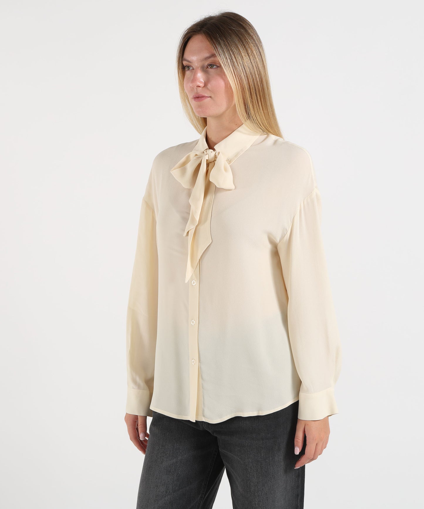 LIUJO WHITE Camicia con fiocco