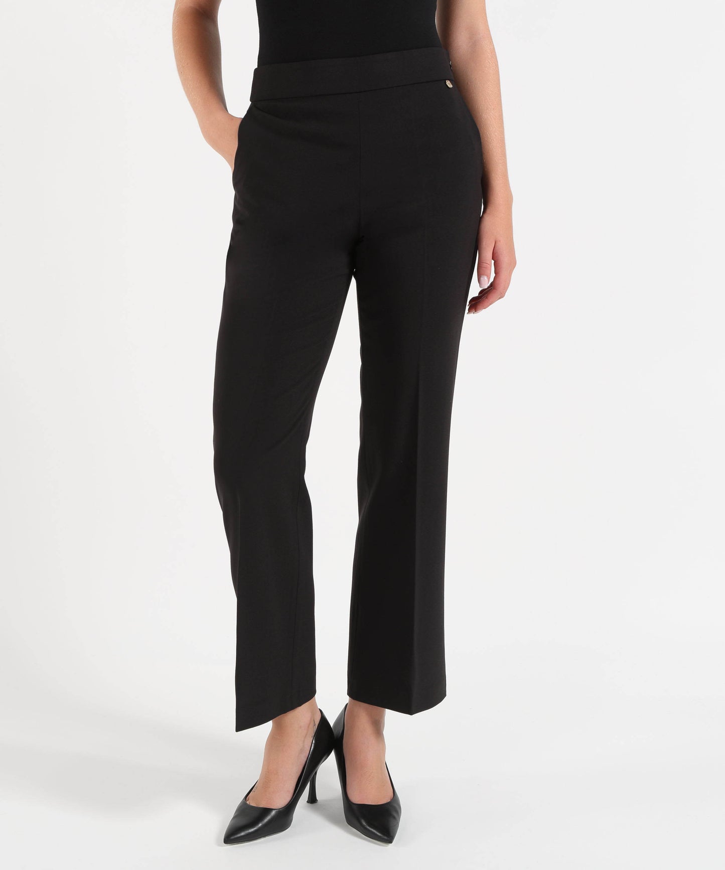 LIUJO WHITE Pantaloni flare in flanella