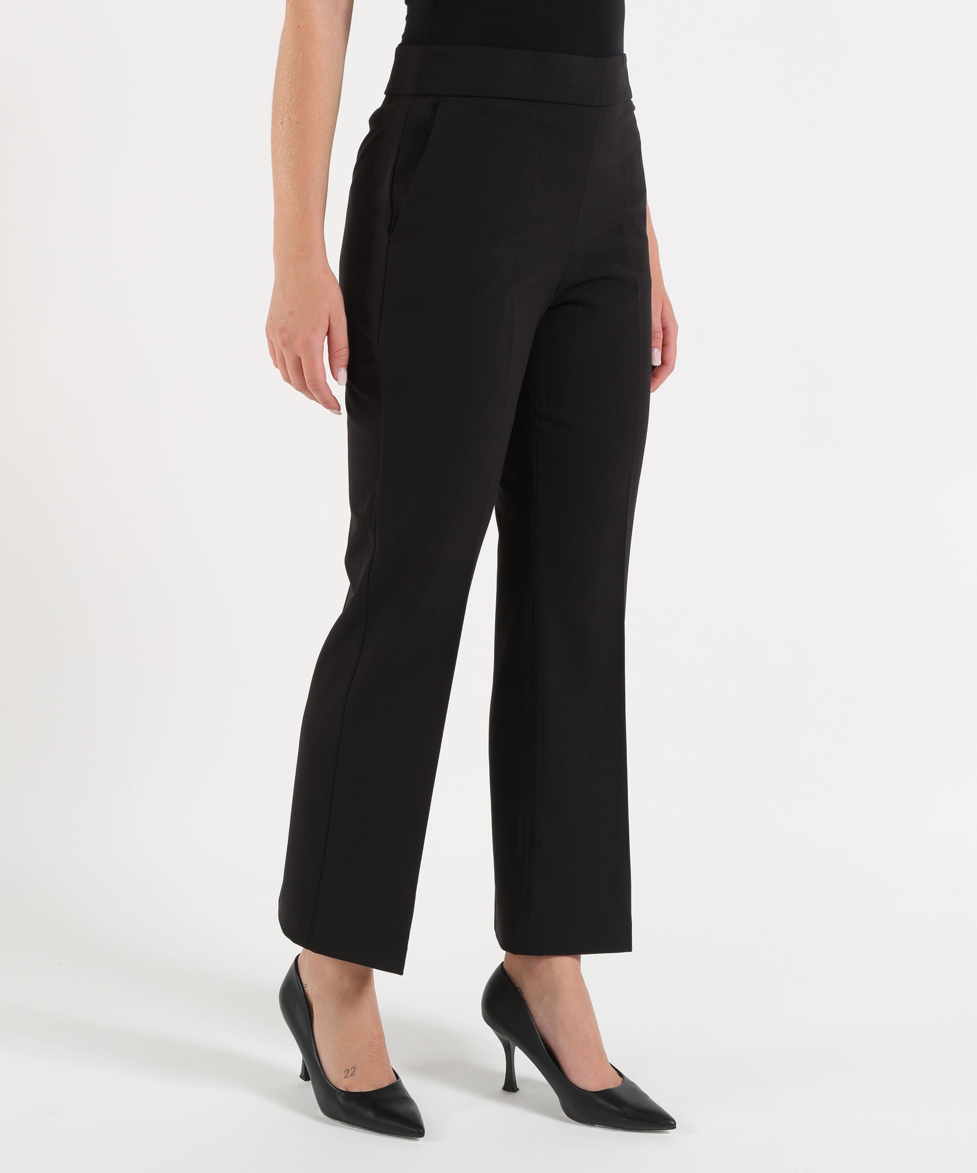 Pantaloni LIUJO WHITE Pantaloni flare in flanella Nero | LIUJO WHITE
