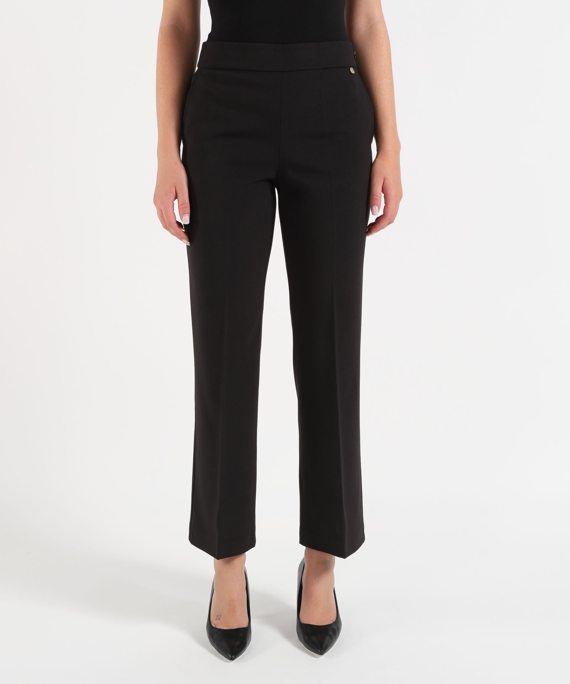 Pantaloni LIUJO WHITE Pantaloni flare in flanella Nero | LIUJO WHITE