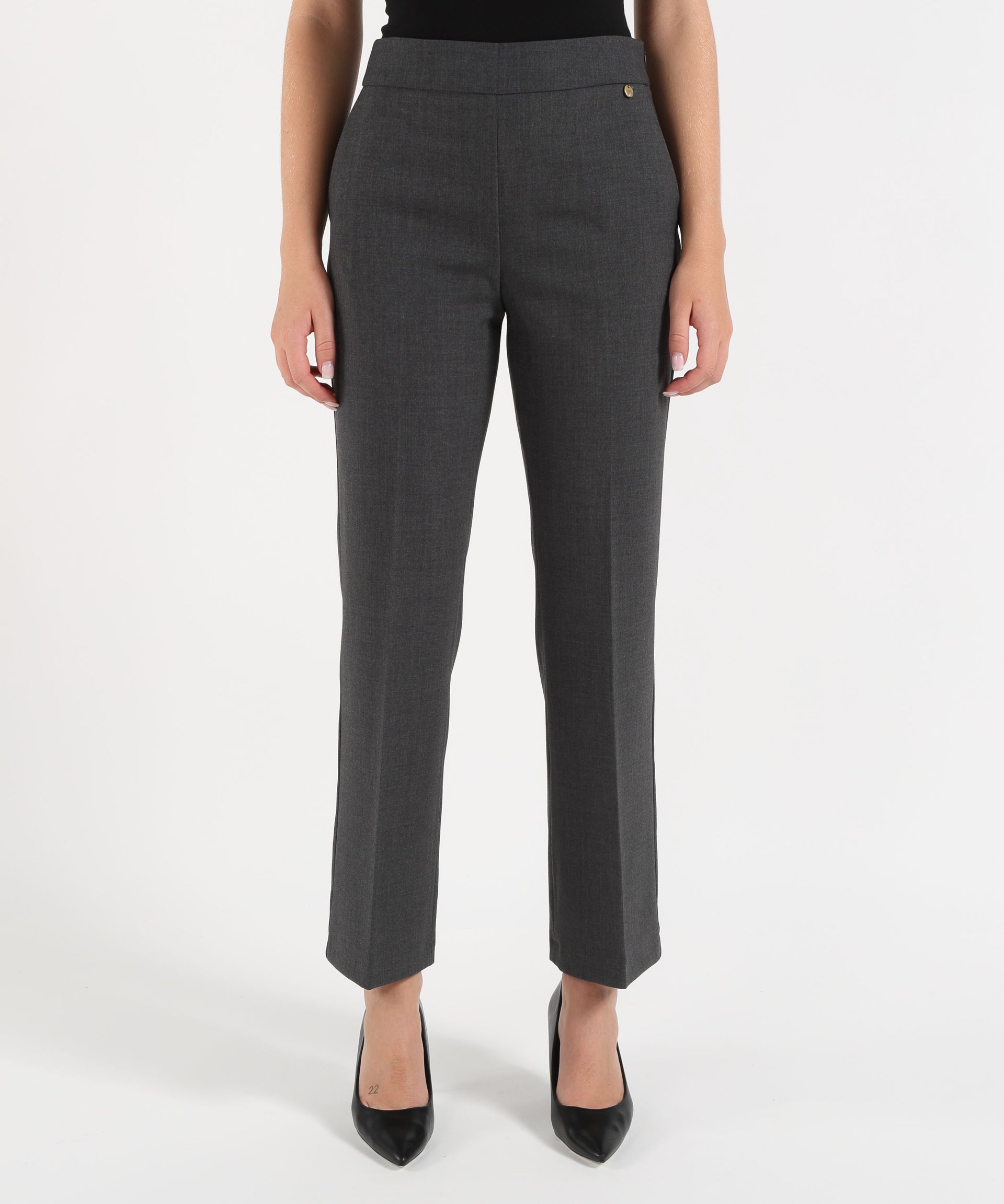 LIUJO WHITE Pantaloni flare in flanella