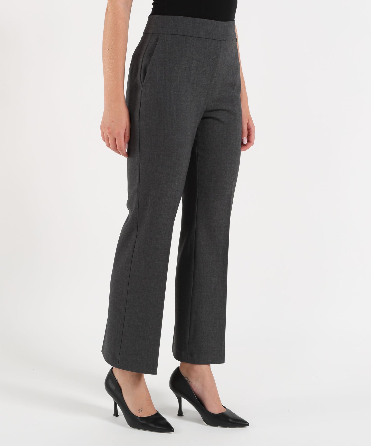 LIUJO WHITE Pantaloni flare in flanella