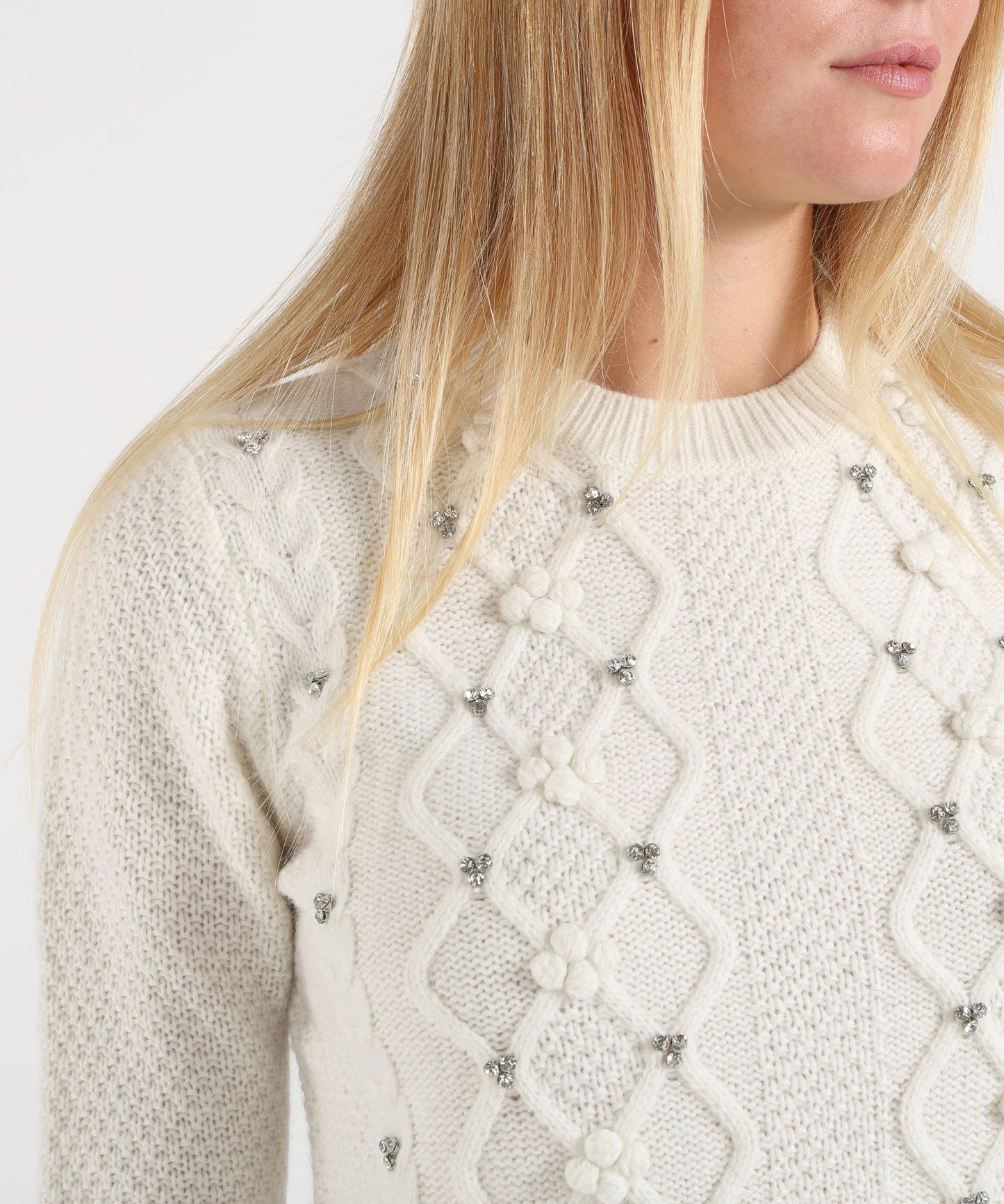PENNYBLACK Maglia Donna in Blend di Lana con Losanghe e Strass