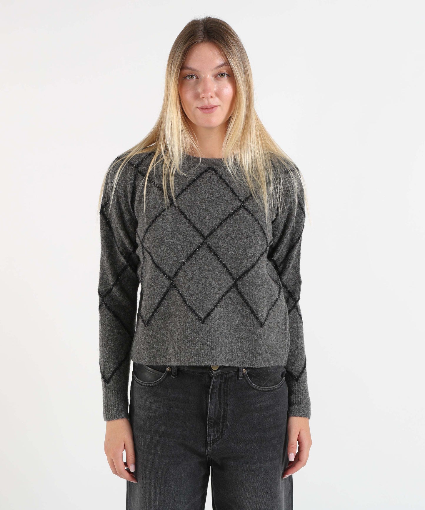 PENNYBLACK Maglia Donna in Blend di Lana e Alpaca con Intarsio Lurex
