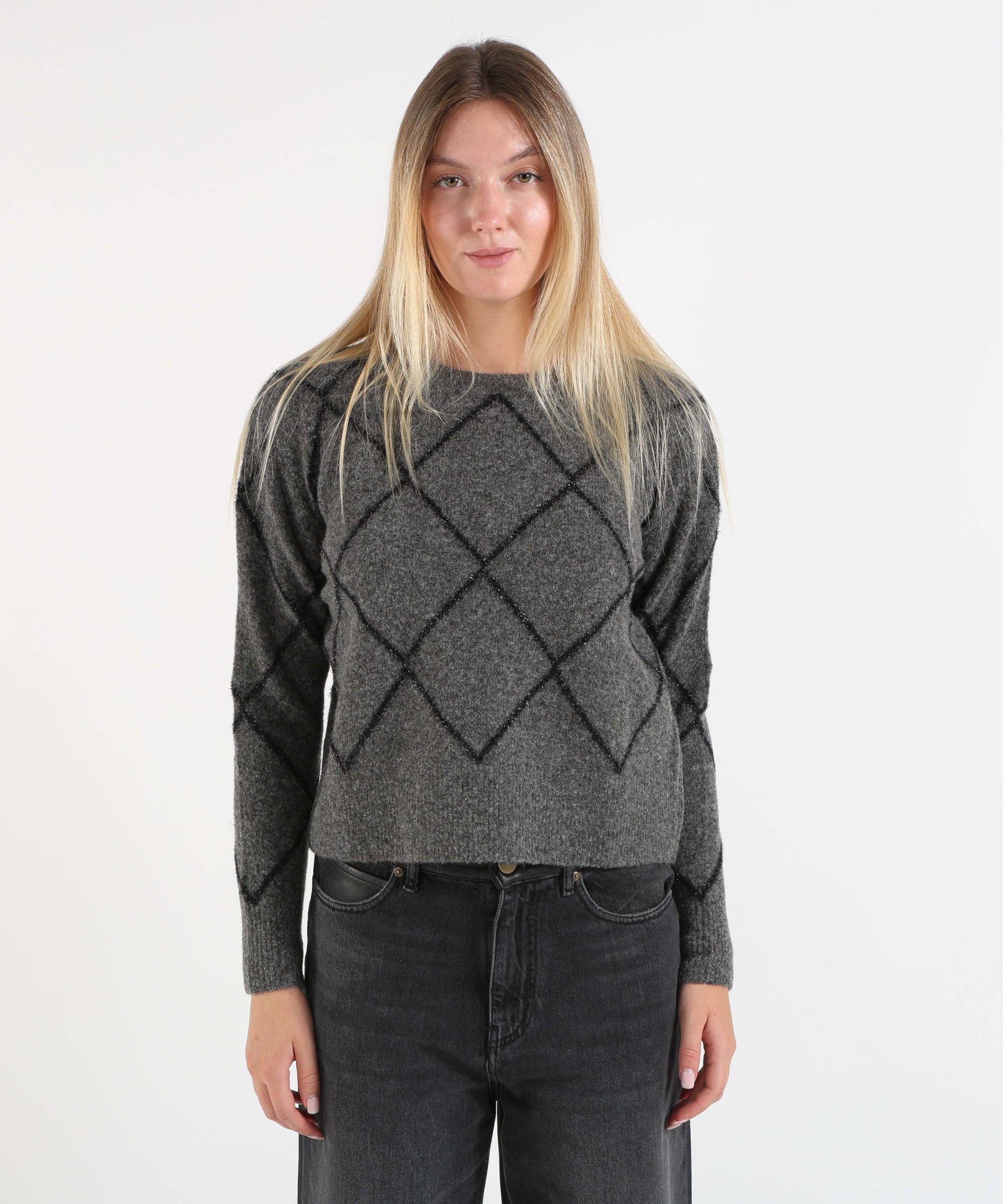 PENNYBLACK Maglia Donna in Blend di Lana e Alpaca con Intarsio Lurex