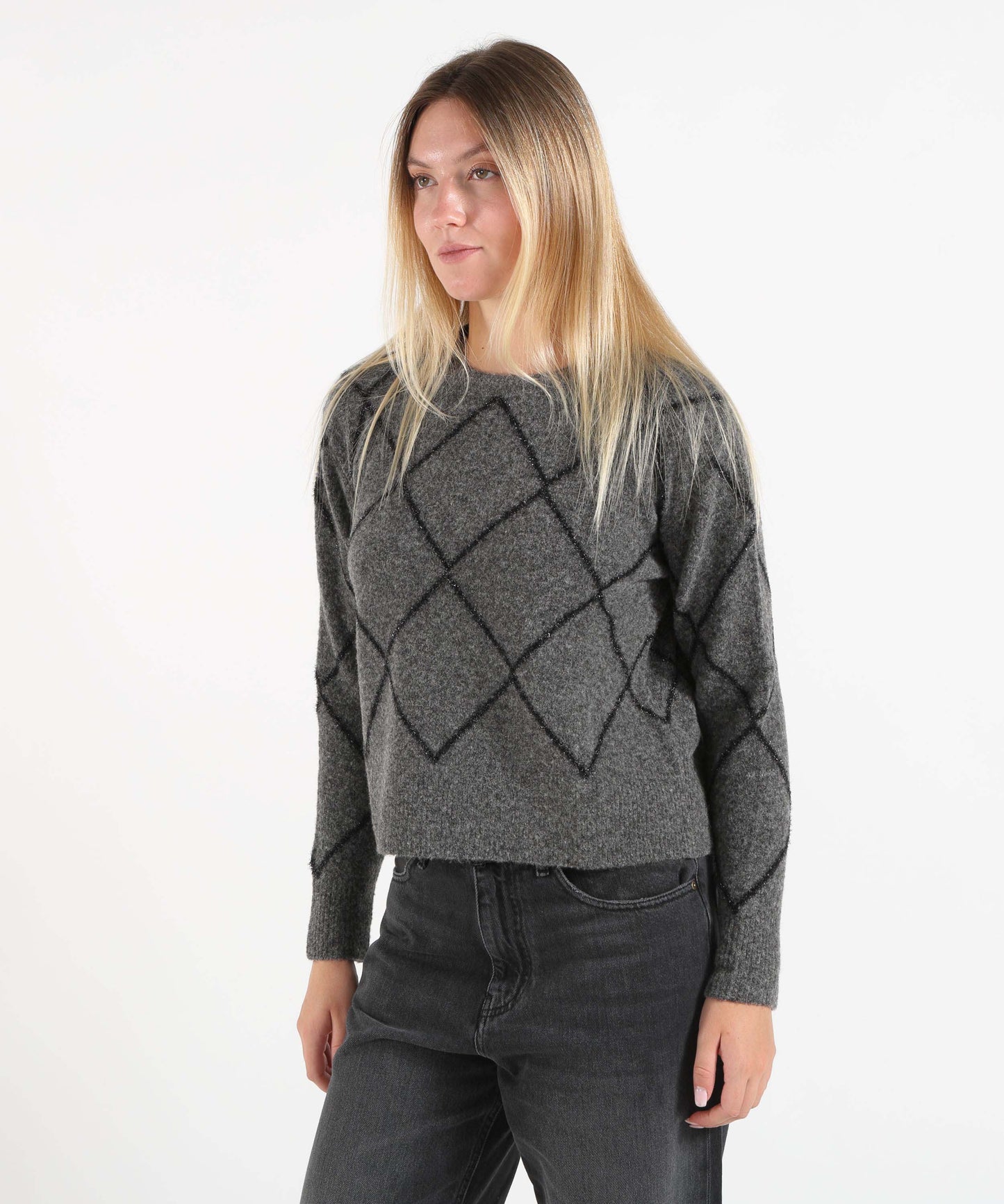 PENNYBLACK Maglia Donna in Blend di Lana e Alpaca con Intarsio Lurex