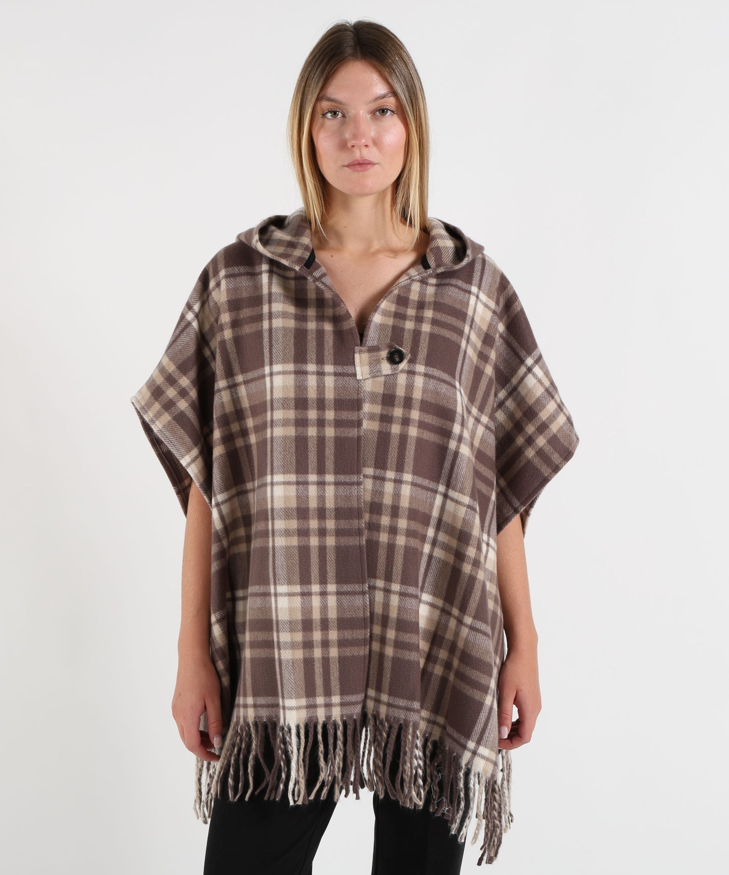 PENNYBLACK Cappa Donna Jacquard Check con Cappuccio