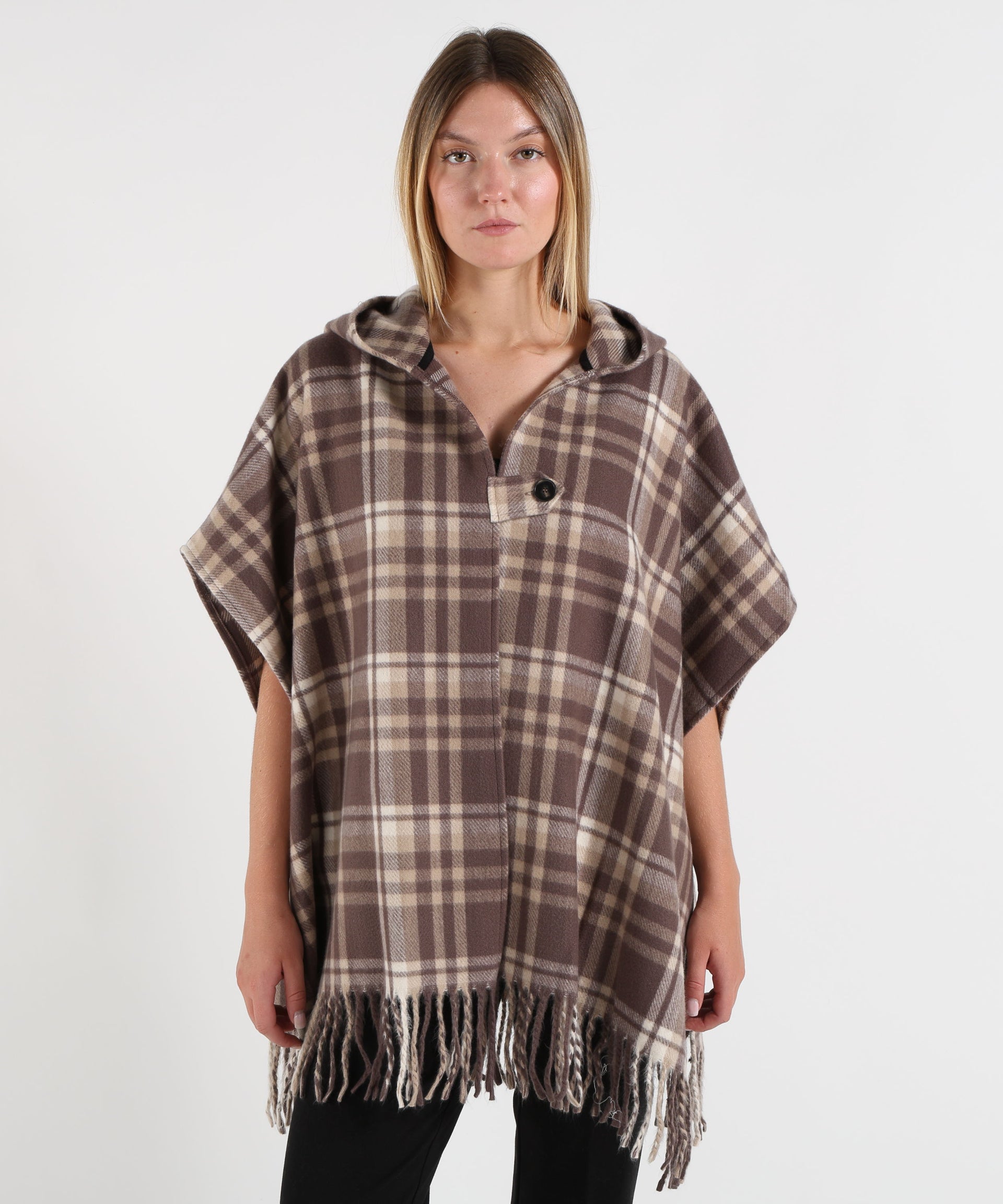 PENNYBLACK Cappa Donna Jacquard Check con Cappuccio
