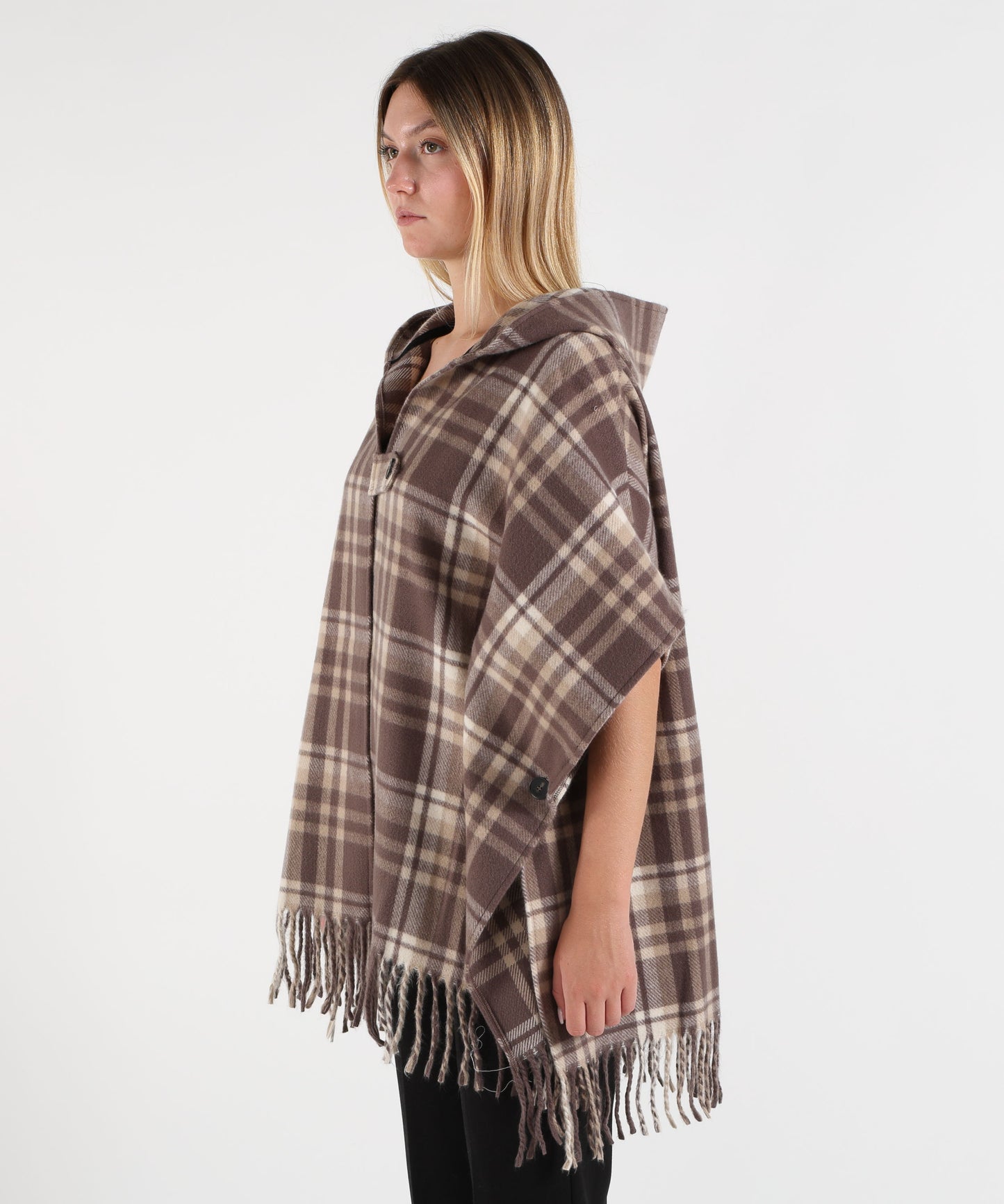PENNYBLACK Cappa Donna Jacquard Check con Cappuccio