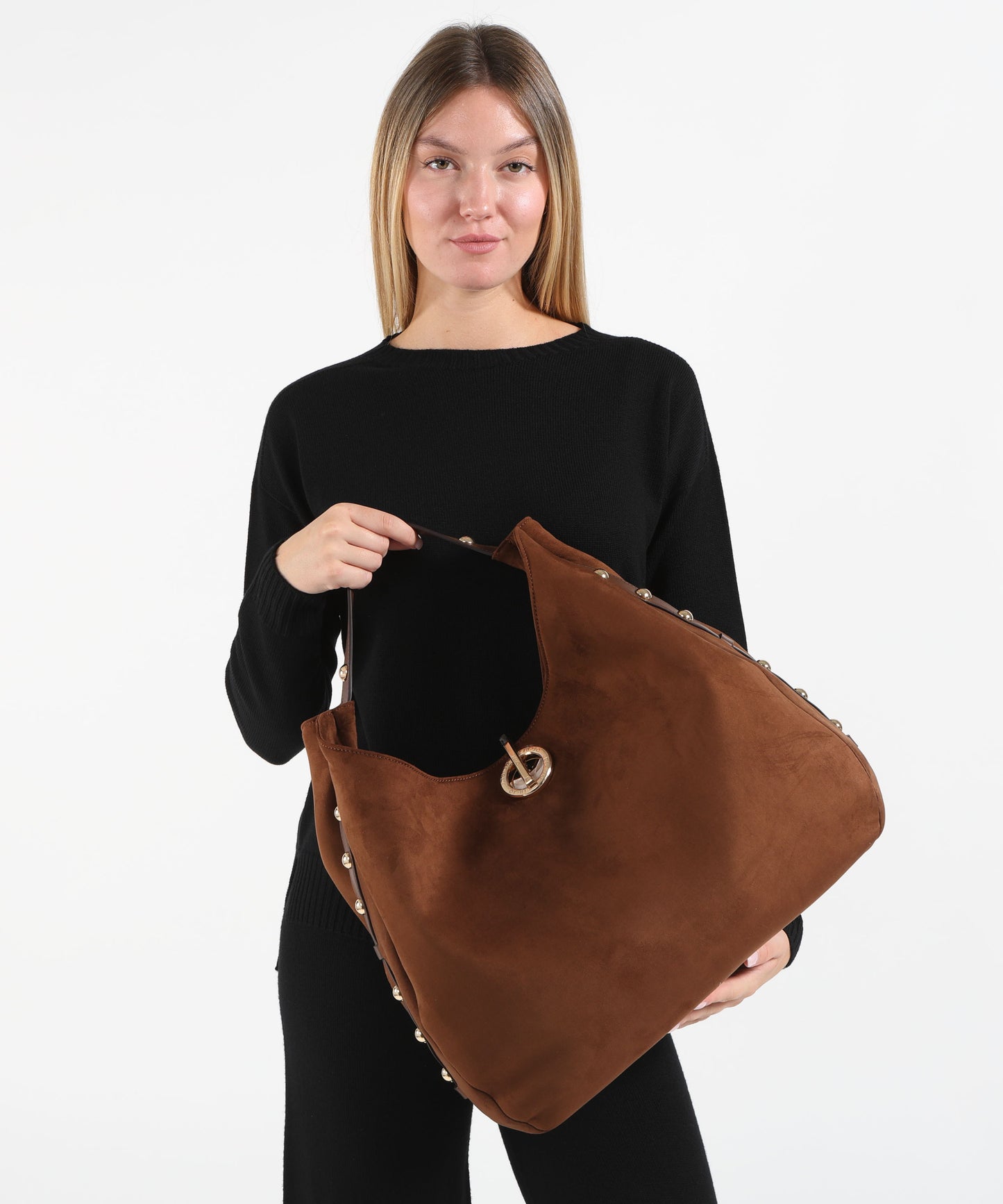 LIUJO ACCESSORI Borsa hobo grande con borchie