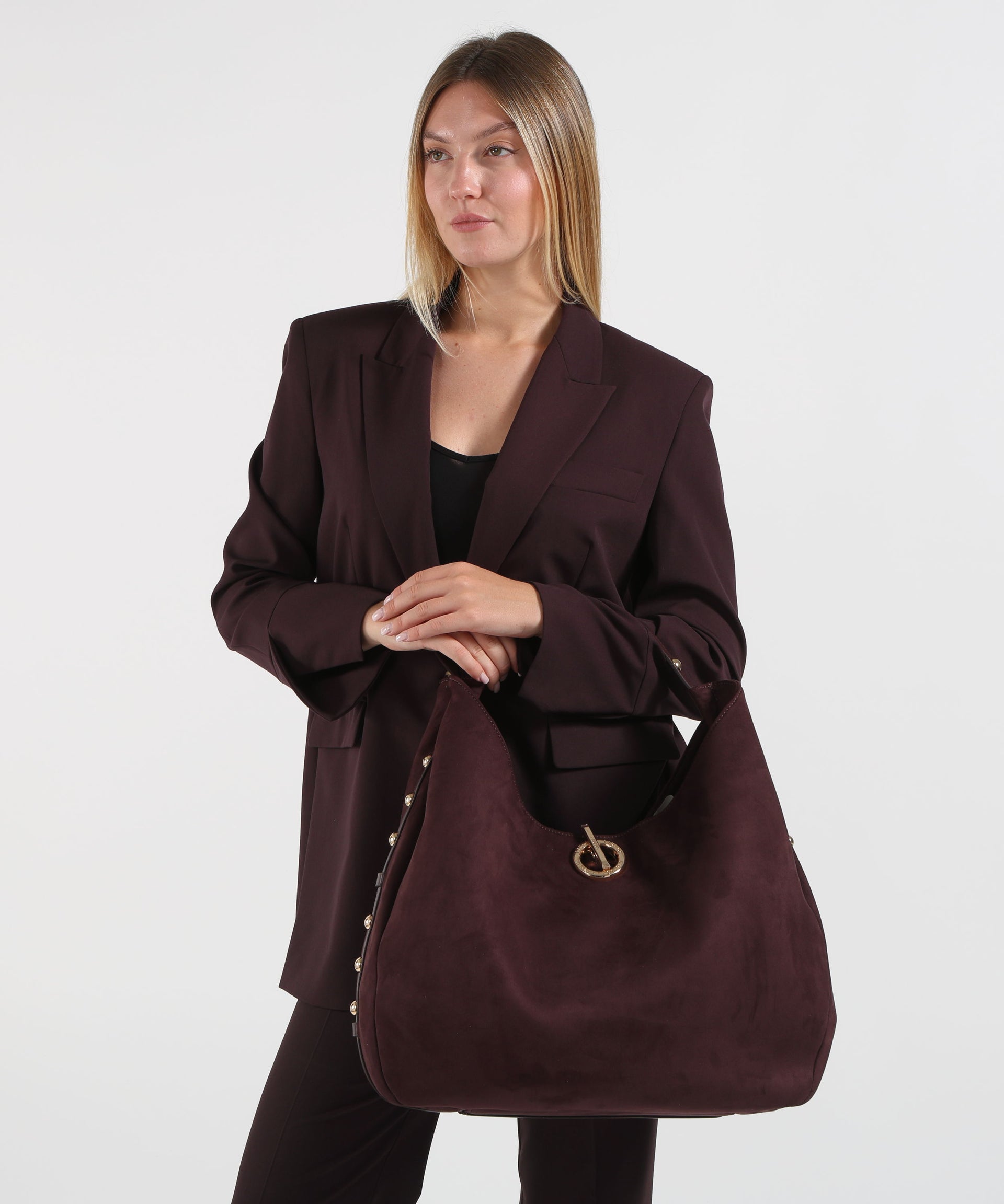 LIUJO ACCESSORI Borsa hobo grande con borchie
