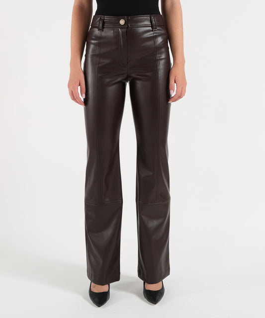 Pantaloni LIUJO BLACK Pantaloni in tessuto spalmato Marrone | LIUJO BLACK