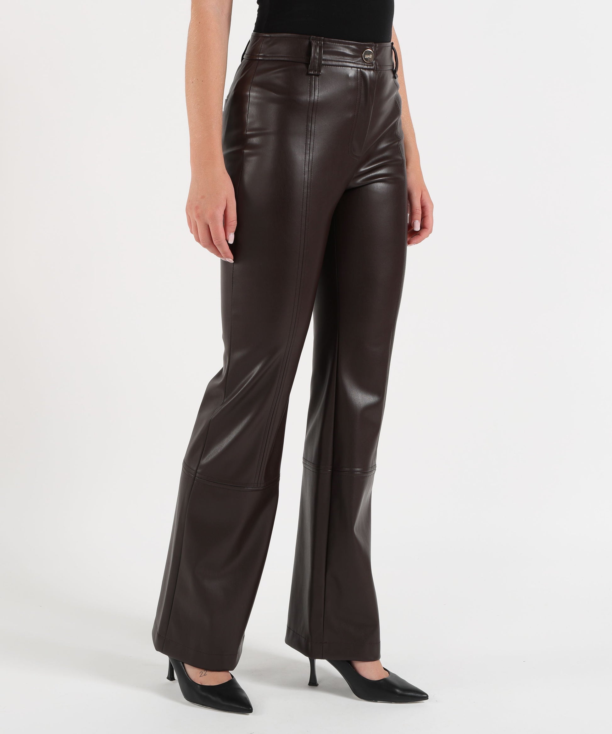 Pantaloni LIUJO BLACK Pantaloni in tessuto spalmato Marrone | LIUJO BLACK