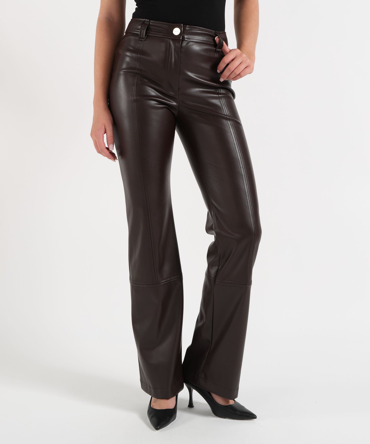 LIUJO BLACK Pantaloni in tessuto spalmato