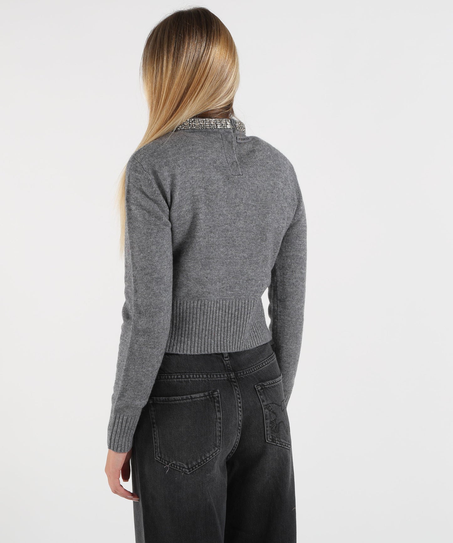 PINKO Maglia in misto lana con collo gioiello