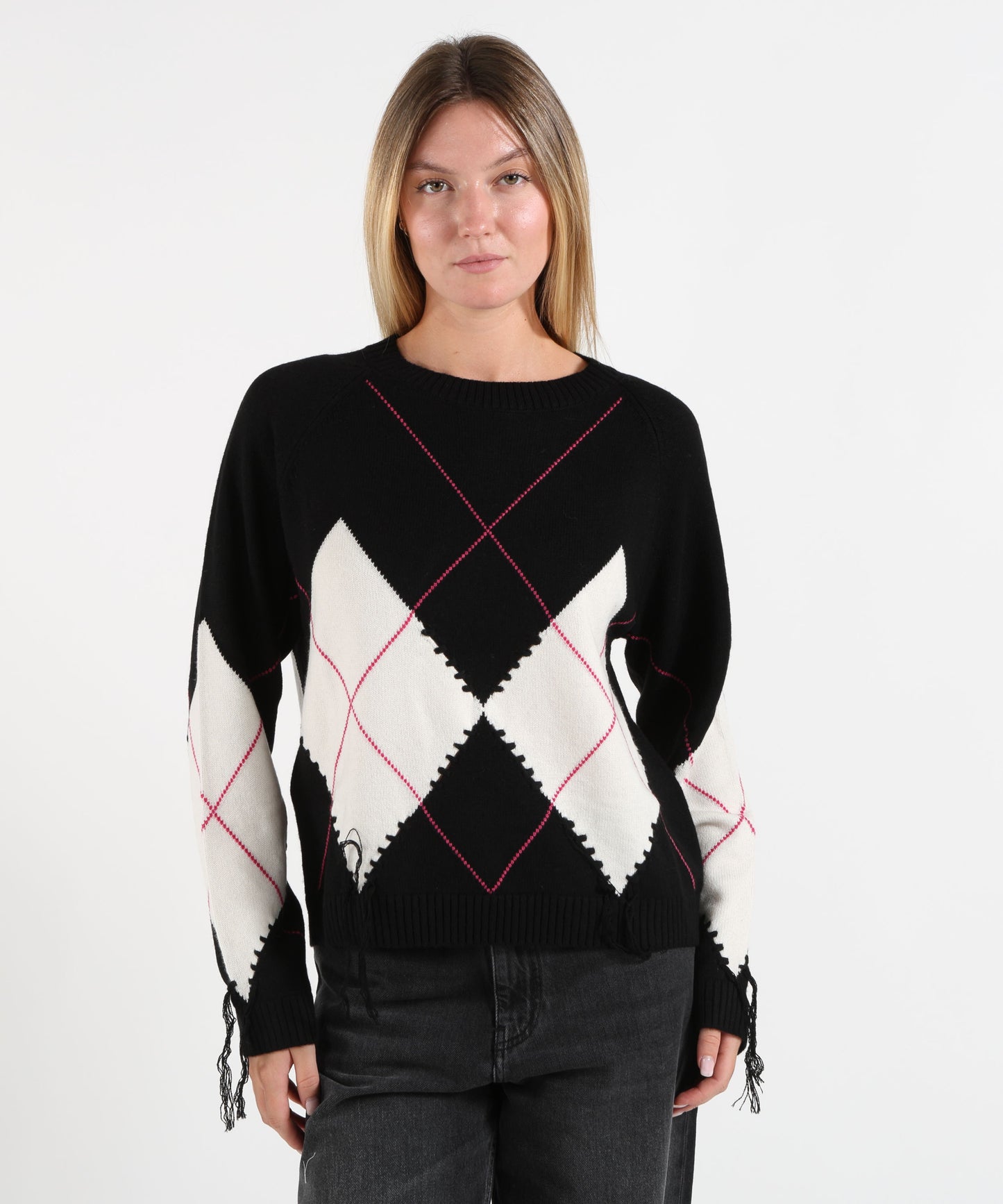 PINKO Maglione in lana e cashmere con maxi rombi