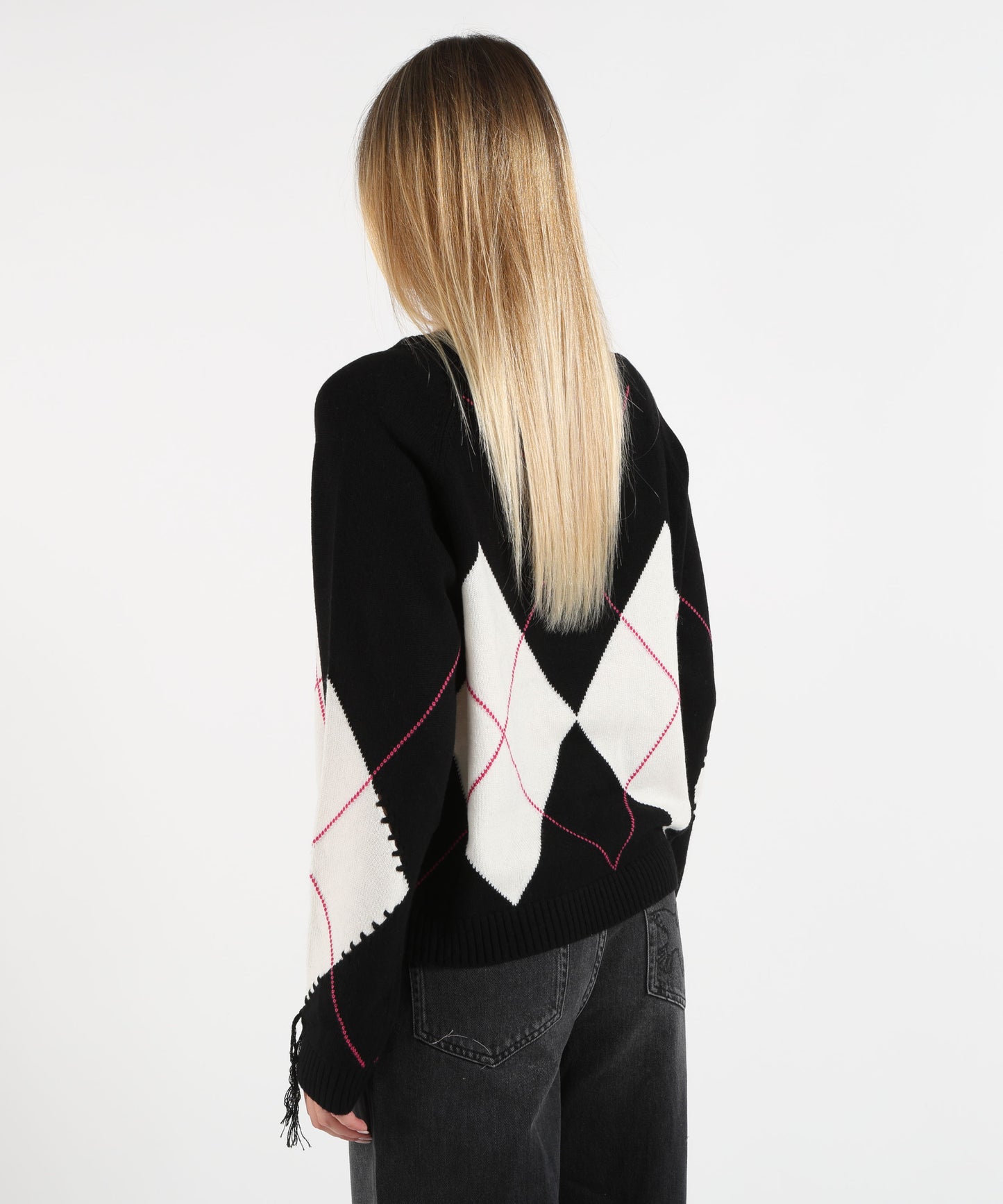 PINKO Maglione in lana e cashmere con maxi rombi