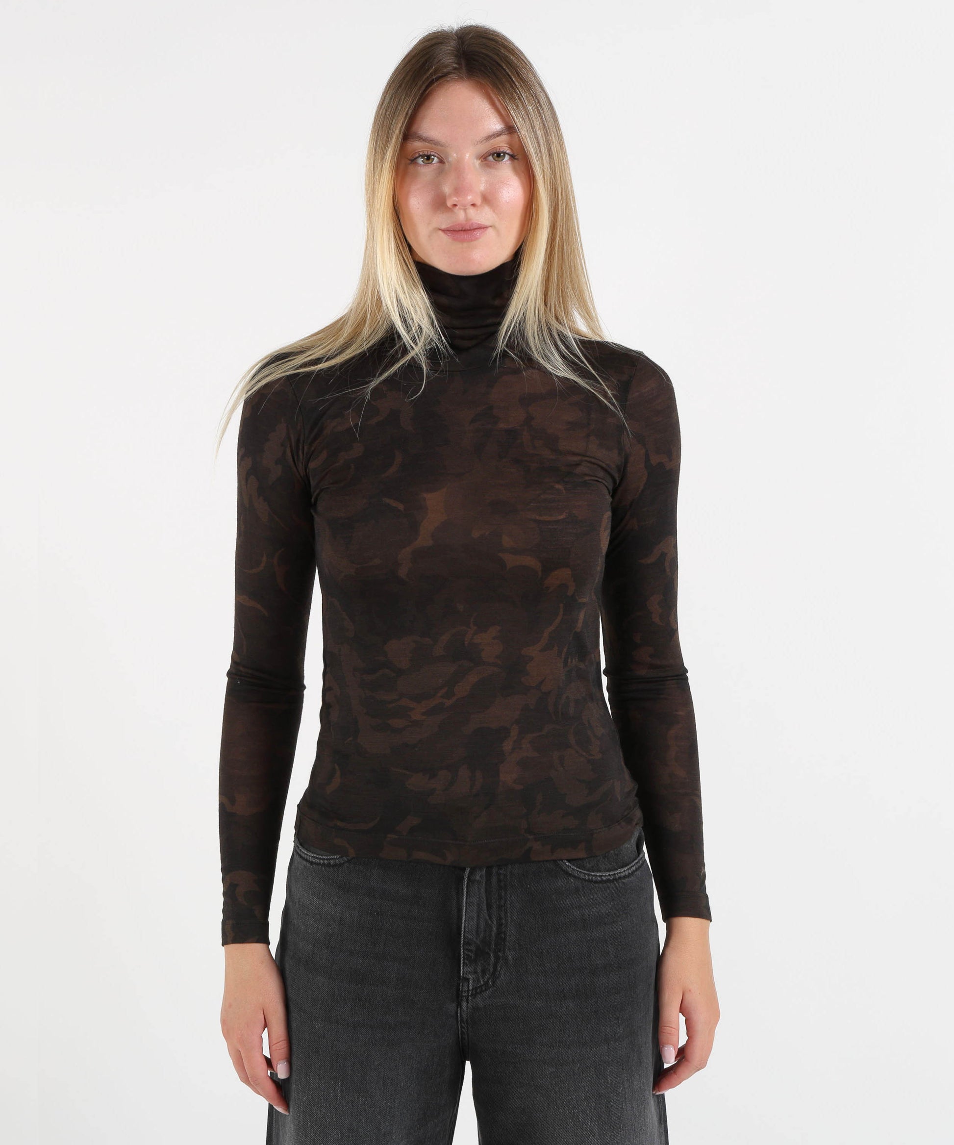 Maglie PINKO Dolcevita con stampa camouflage floreale Camo | PINKO