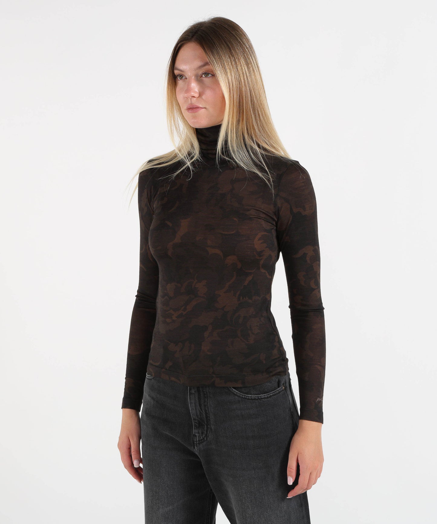 PINKO Dolcevita con stampa camouflage floreale
