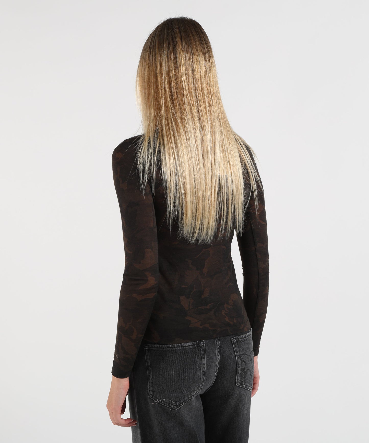 PINKO Dolcevita con stampa camouflage floreale
