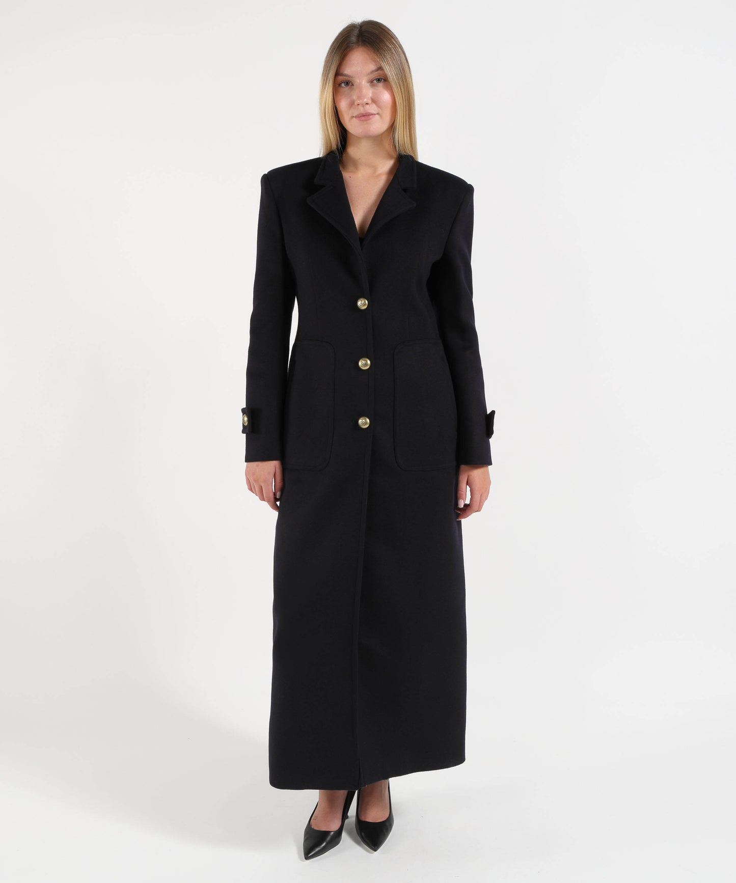 PINKO Cappotto lungo in panno di misto lana