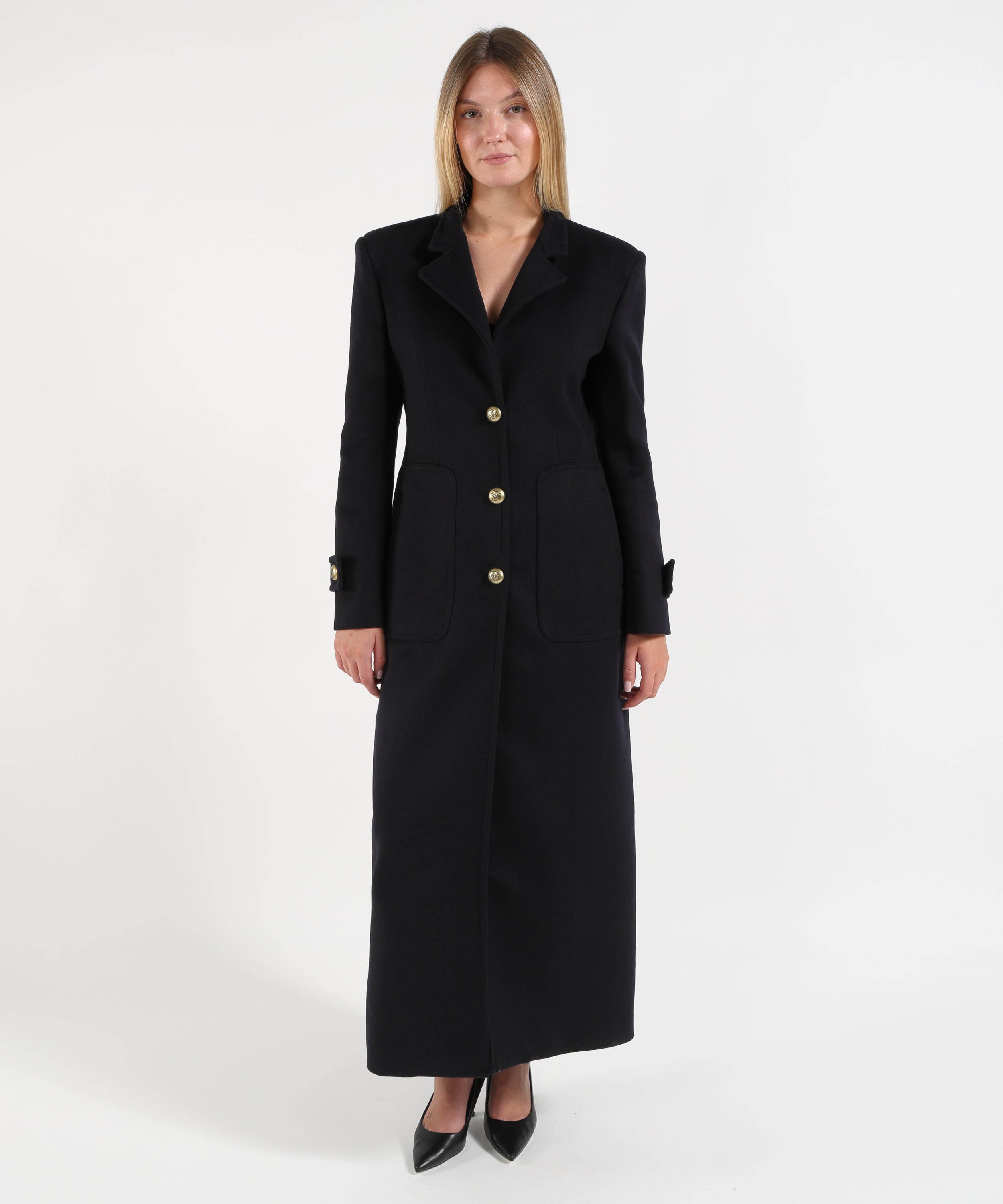 Cappotti PINKO Cappotto lungo in panno di misto lana Blu | PINKO