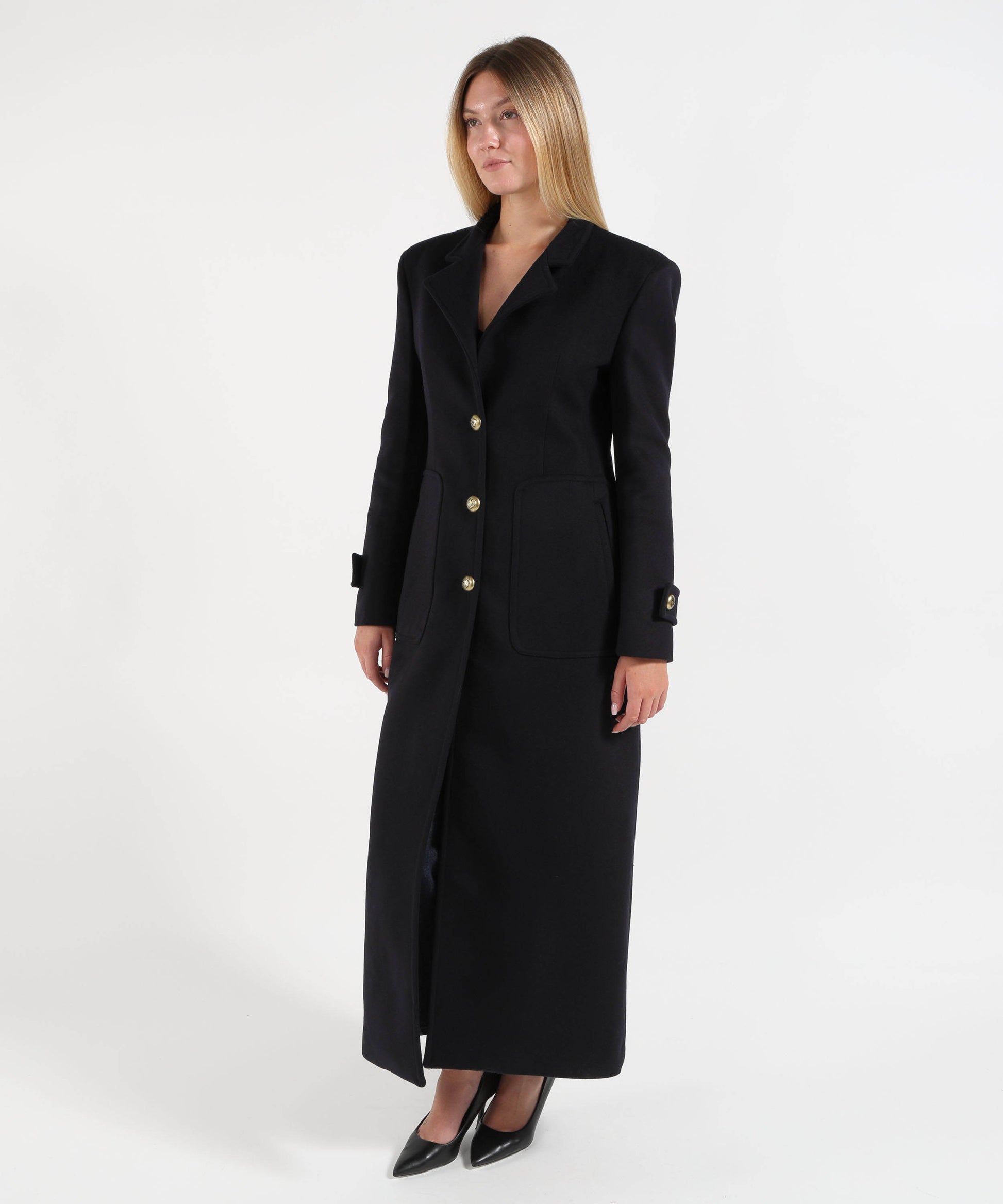 Cappotti PINKO Cappotto lungo in panno di misto lana Blu | PINKO