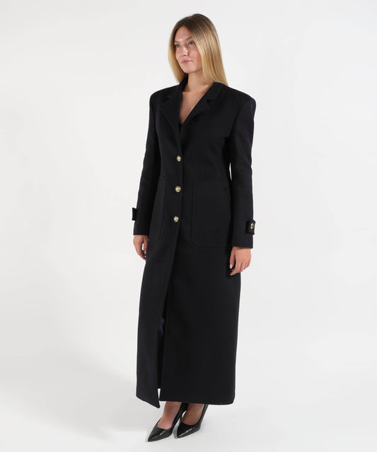 Cappotti PINKO Cappotto lungo in panno di misto lana Blu | PINKO