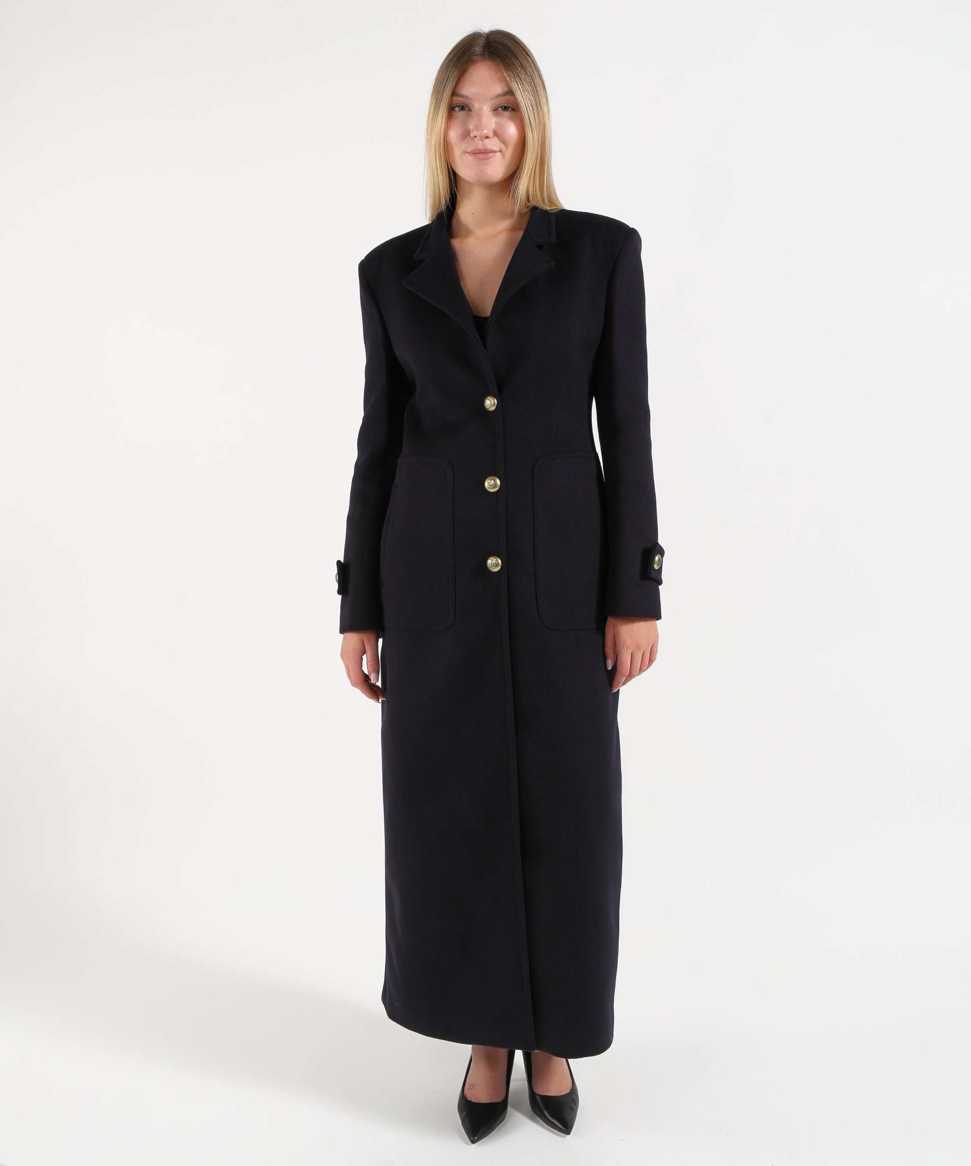 Cappotti PINKO Cappotto lungo in panno di misto lana Blu | PINKO