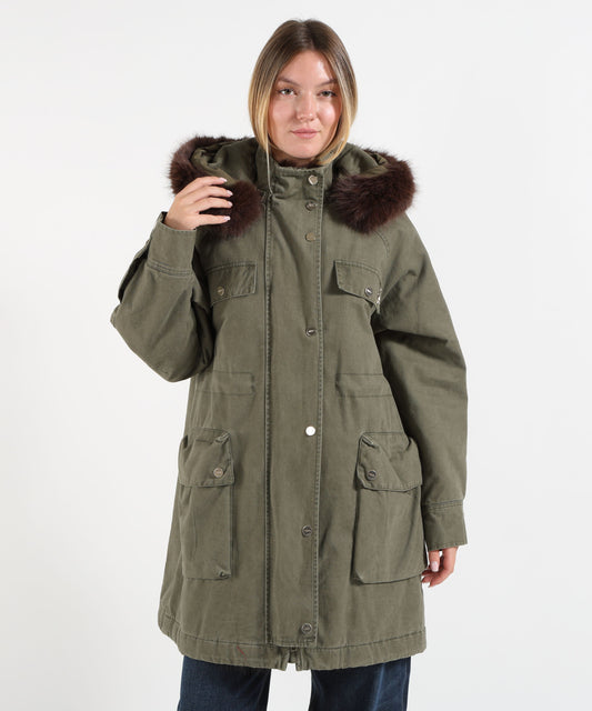 Parka LIUJO WHITE Parka con cappuccio Verde | LIUJO WHITE