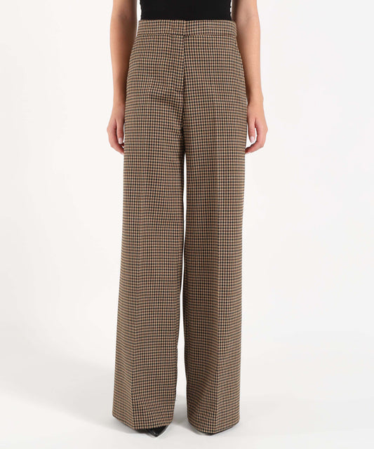 Pantaloni KAOS Pantalone Donna Largo Principe di Galles Cammello | KAOS