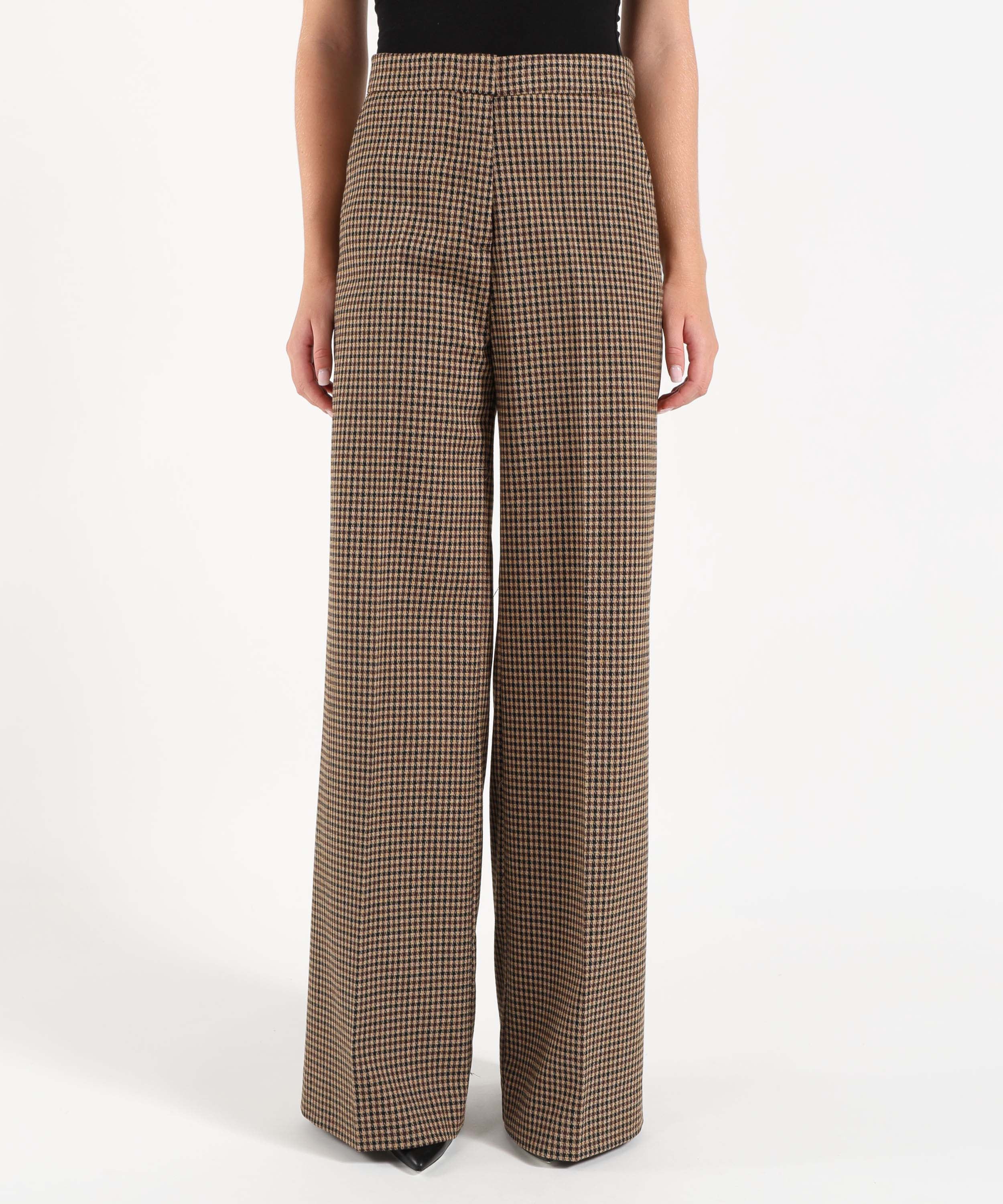 Pantaloni KAOS Pantalone Donna Largo Principe di Galles Cammello | KAOS