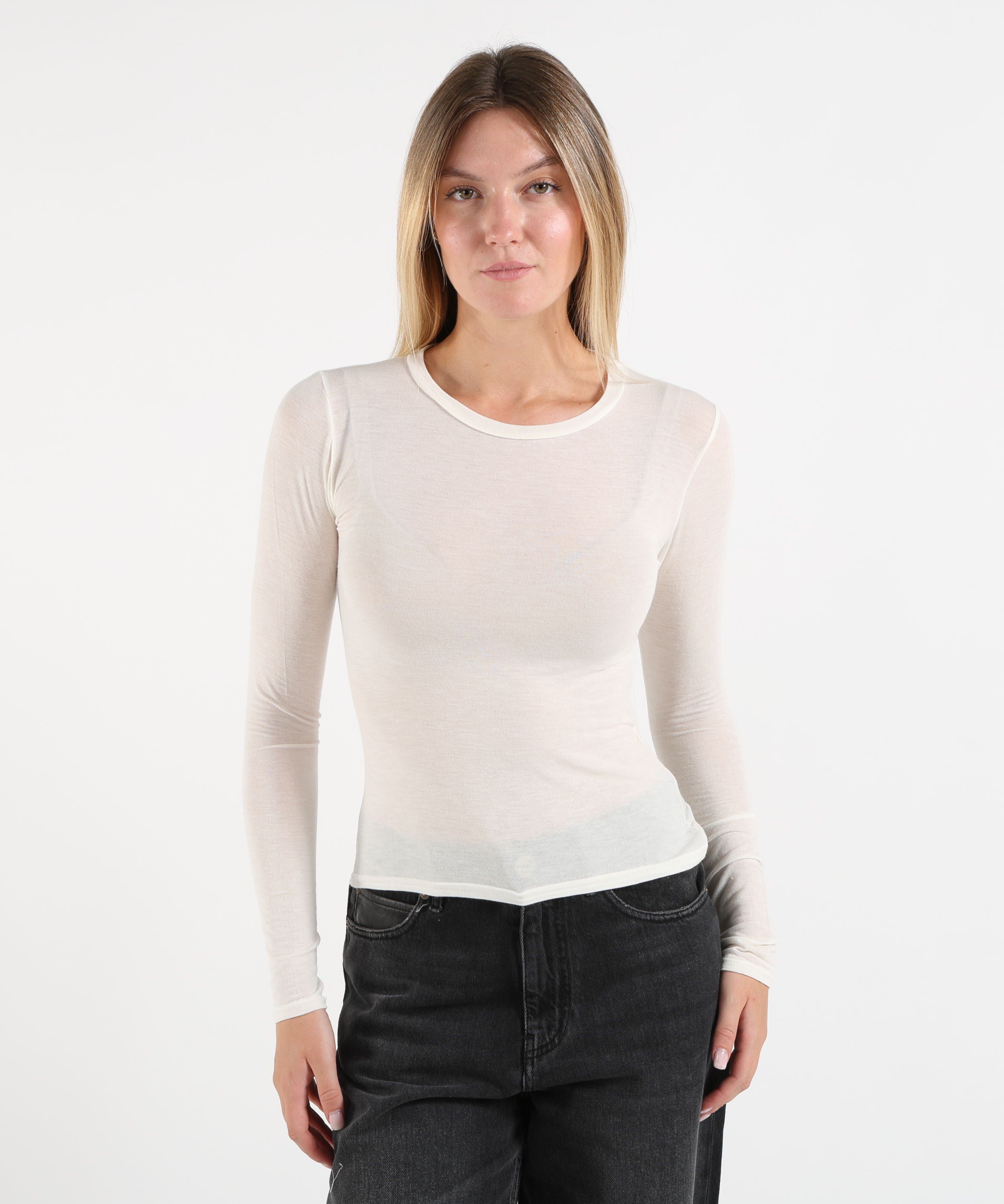 Bluse KAOS Maglia Donna Morbida Girocollo Ecru | KAOS