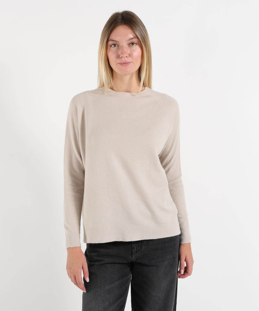 Maglie KAOS Maglia Donna Morbida Girocollo Gesso | KAOS