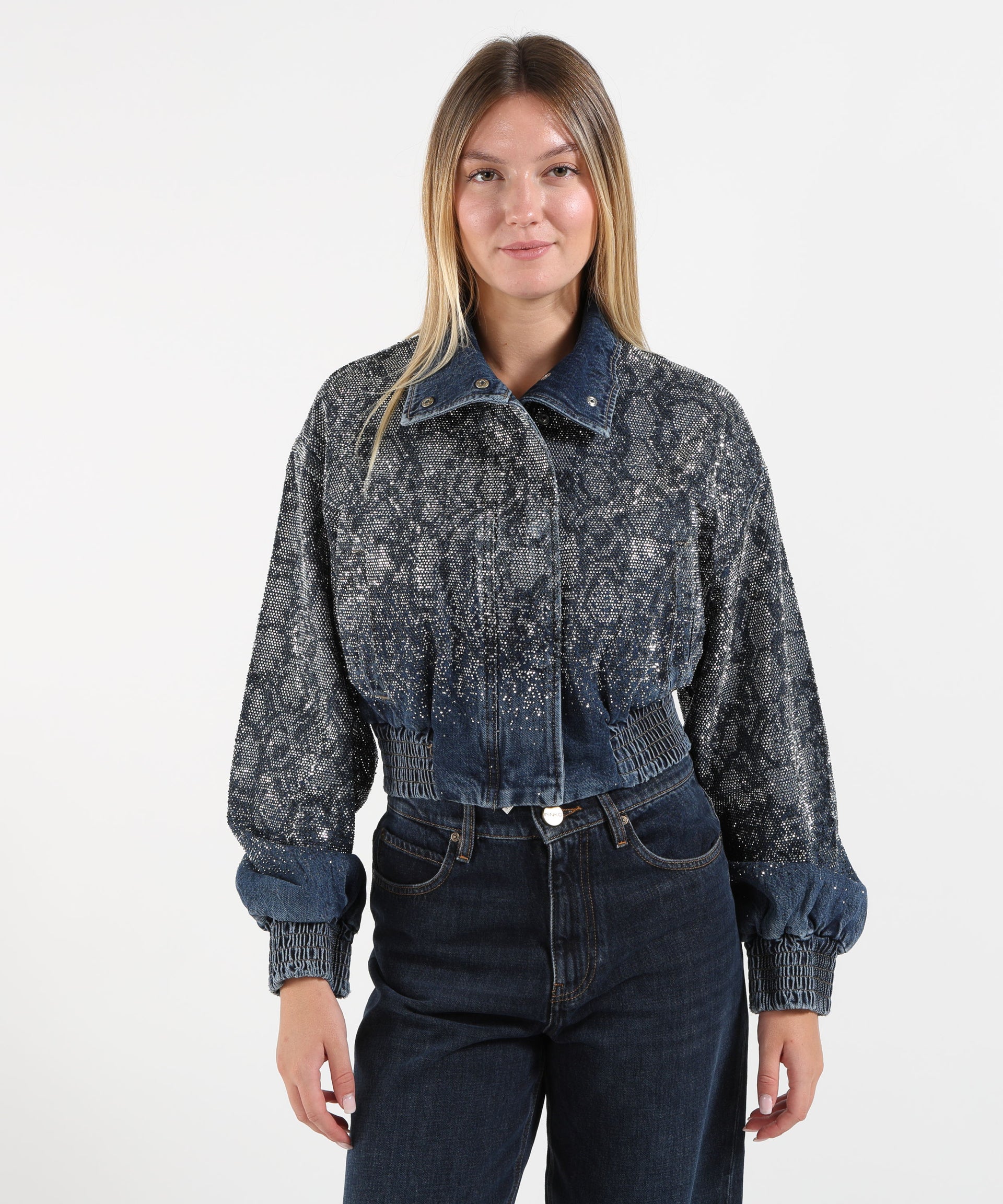 LIUJO Bomber in jeans con paillettes