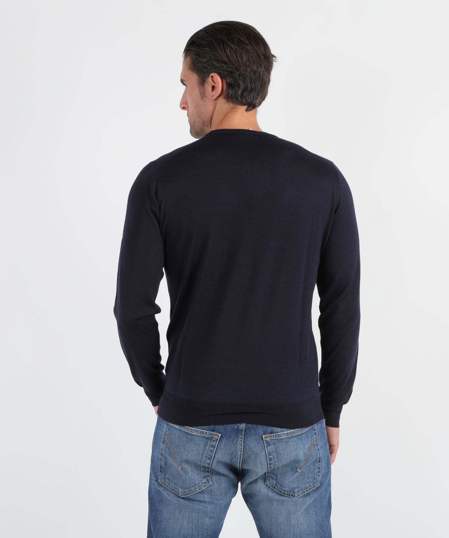 FILIPPO DE LAURENTIIS Maglia Girocollo Superleggera in Lana Merino, Seta e Cashmere Slim Fit
