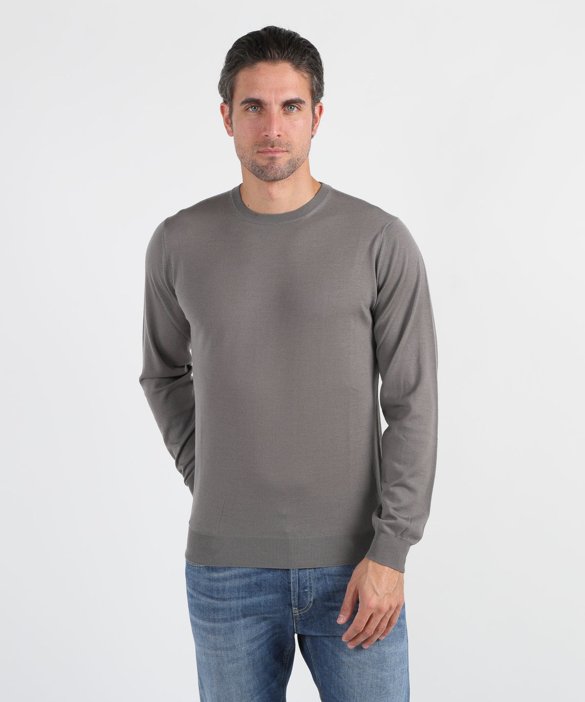 Knitwear FILIPPO DE LAURENTIIS Superfine Wool Crew Neck Sweater Tortora | FILIPPO DE LAURENTIIS