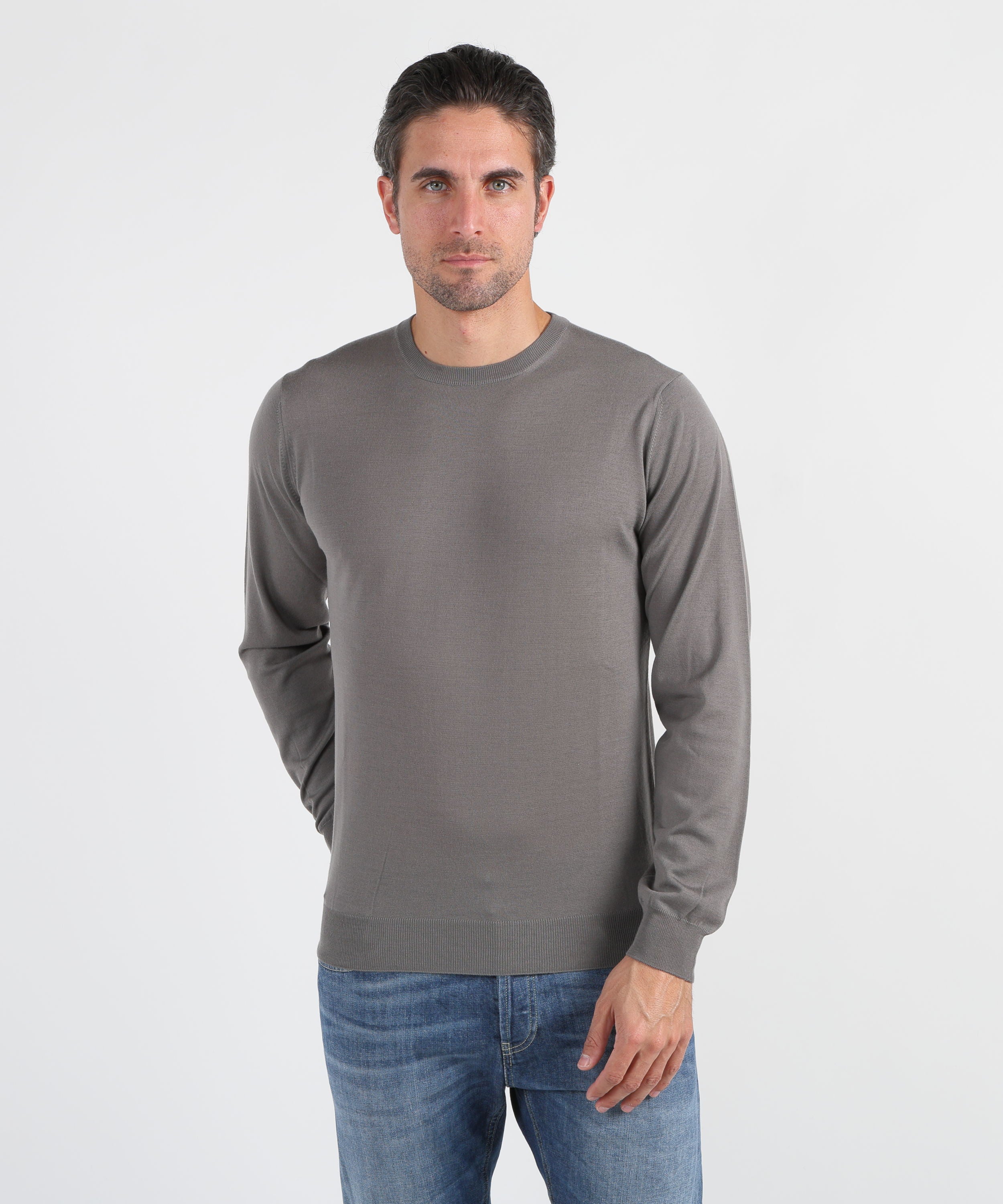 Knitwear FILIPPO DE LAURENTIIS Superfine Wool Crew Neck Sweater Tortora | FILIPPO DE LAURENTIIS