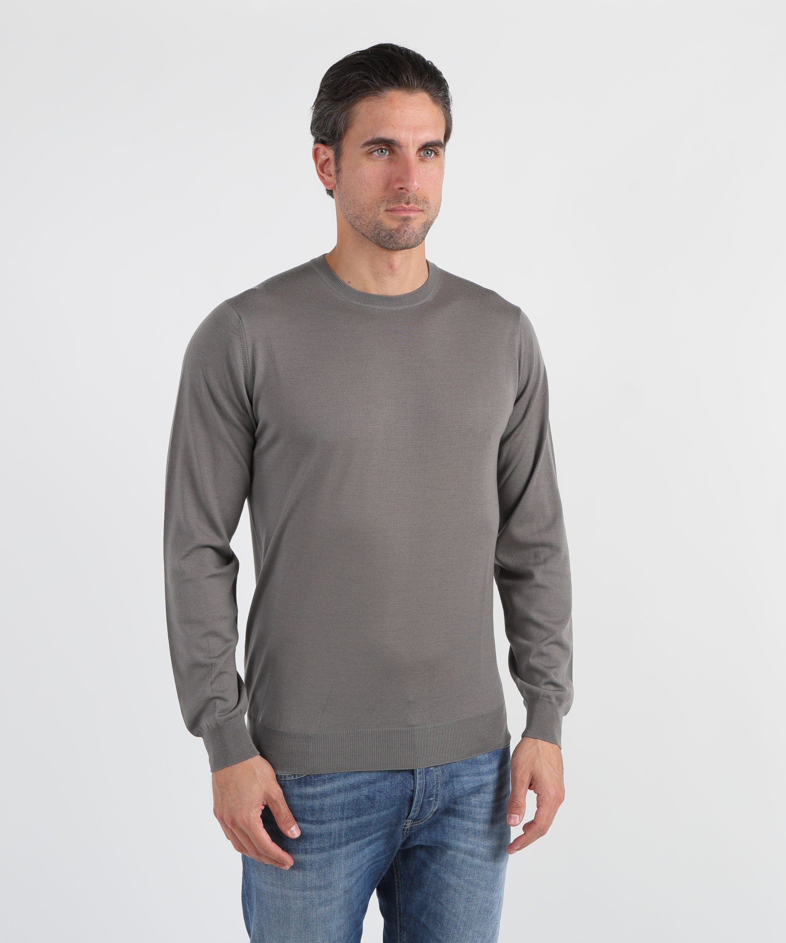 Knitwear FILIPPO DE LAURENTIIS Superfine Wool Crew Neck Sweater Tortora | FILIPPO DE LAURENTIIS