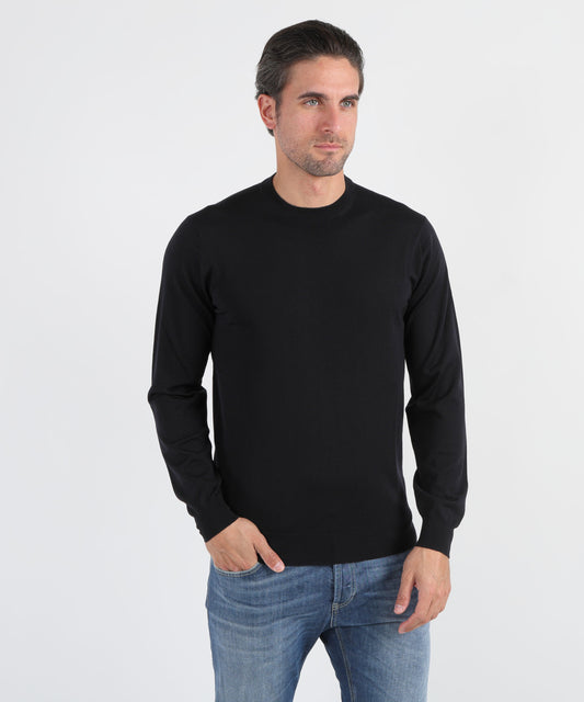 Knitwear FILIPPO DE LAURENTIIS Superfine Wool Crew Neck Sweater Navy | FILIPPO DE LAURENTIIS