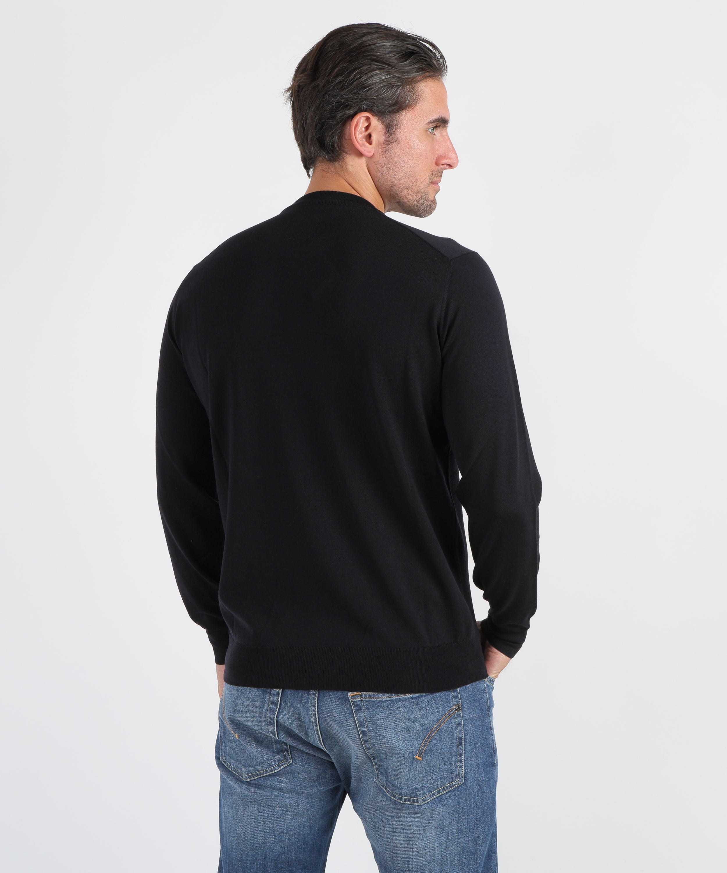 Knitwear FILIPPO DE LAURENTIIS Superfine Wool Crew Neck Sweater Navy | FILIPPO DE LAURENTIIS