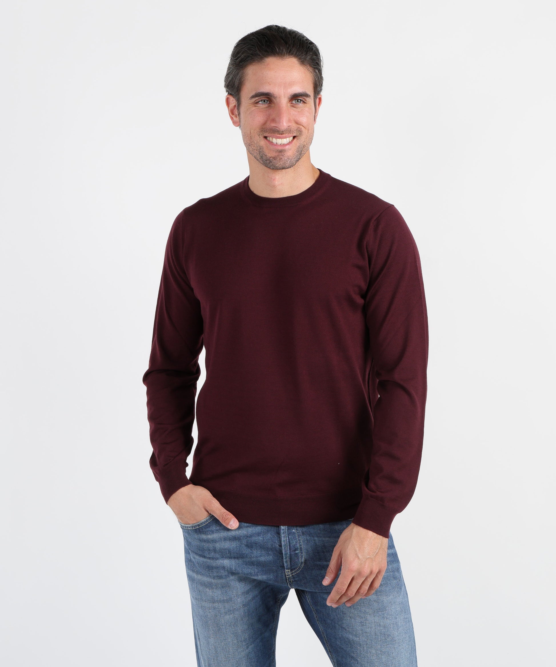 Knitwear FILIPPO DE LAURENTIIS Superfine Wool Crew Neck Sweater Marsala | FILIPPO DE LAURENTIIS