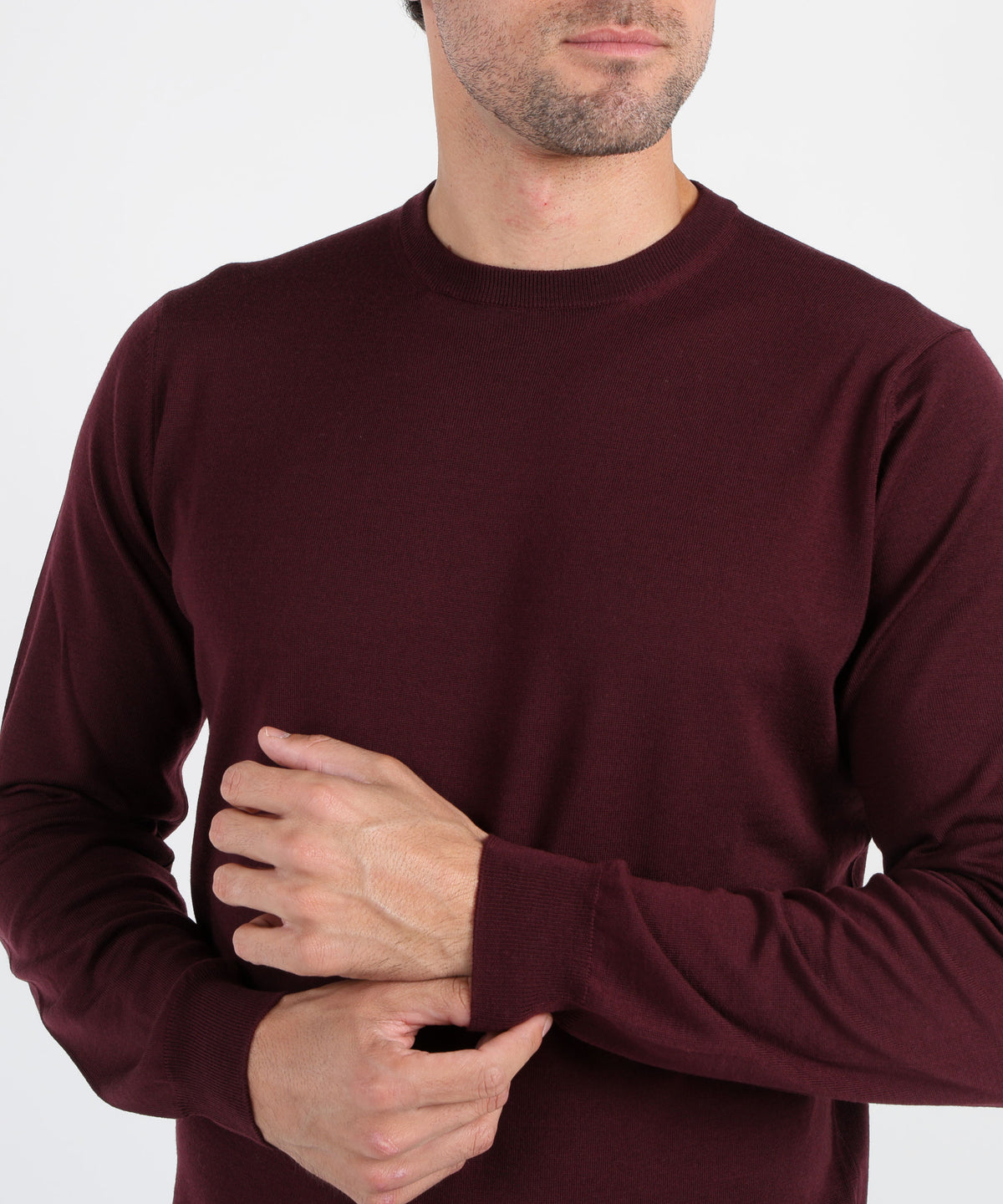 Knitwear FILIPPO DE LAURENTIIS Superfine Wool Crew Neck Sweater Marsala | FILIPPO DE LAURENTIIS