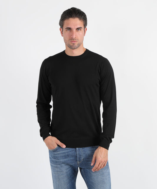 Knitwear FILIPPO DE LAURENTIIS Superfine Wool Crew Neck Sweater Nero | FILIPPO DE LAURENTIIS