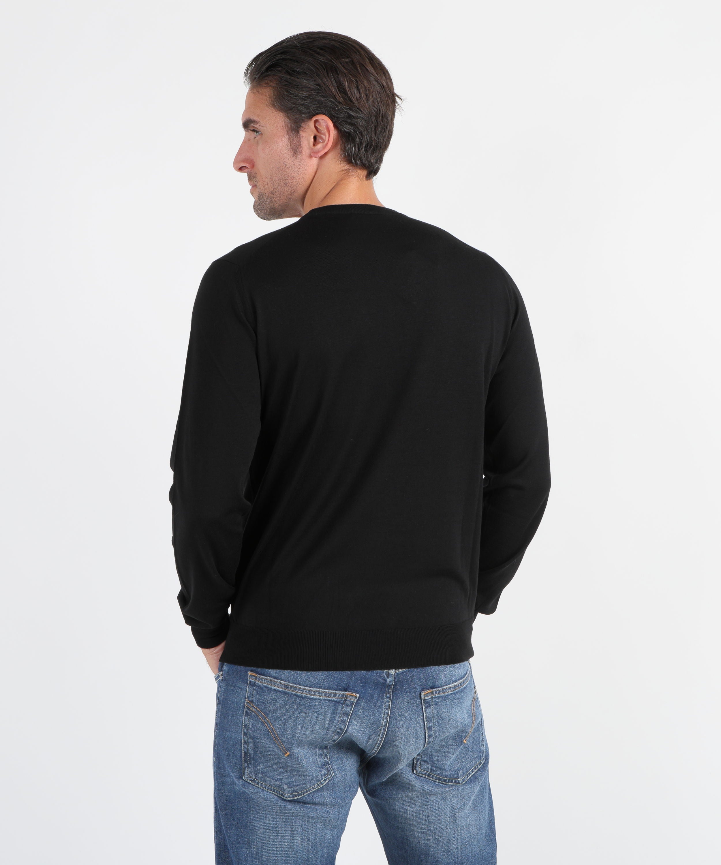 Knitwear FILIPPO DE LAURENTIIS Superfine Wool Crew Neck Sweater Nero | FILIPPO DE LAURENTIIS
