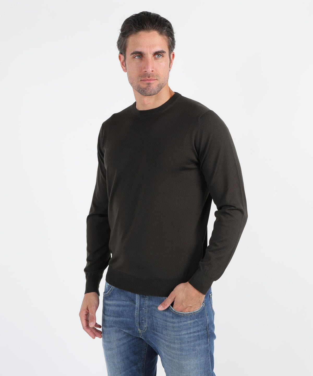 FILIPPO DE LAURENTIIS Superfine Wool Crew Neck Sweater